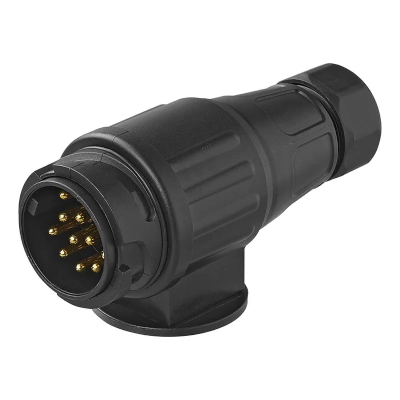 ProPlus Stecker 13-polig PVC System Jaeger Anhänger-Adapter, Schwarz Kunststoff Anhänger AHK Stecker