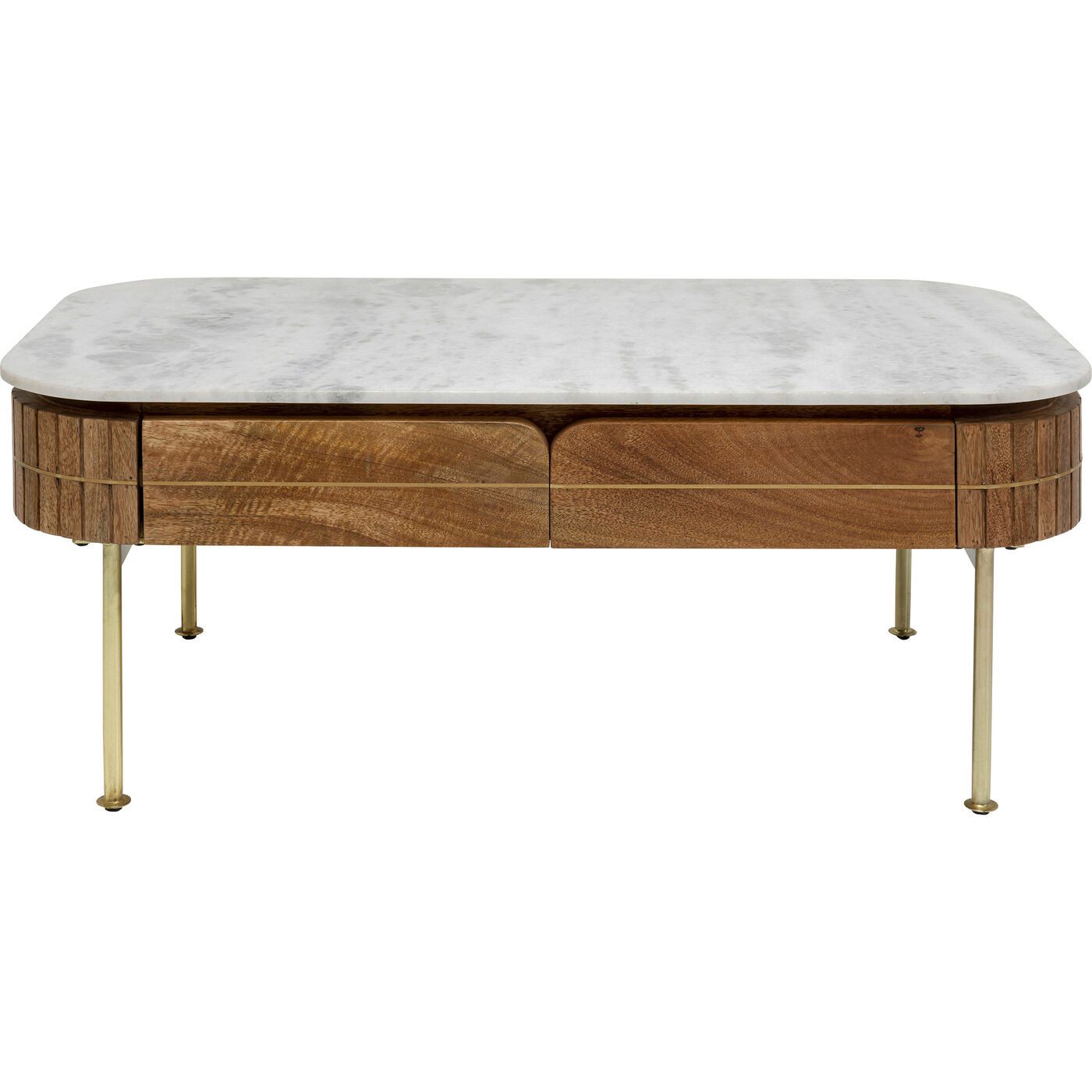 Kare Design Couchtisch Grace, Marmor Tischplatte, 60x110x45 cm
