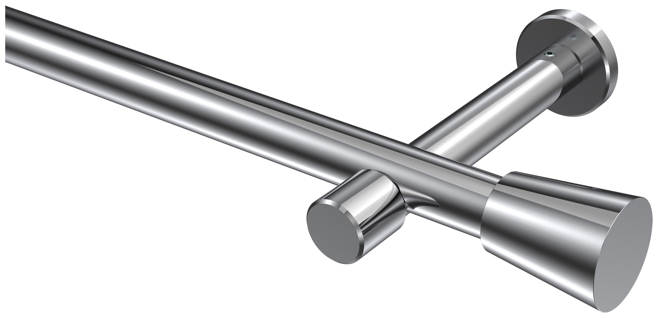 INTERDECO Gardinenstange Prestige Sitra, Ø 20 mm, 1-läufig, Fixmaß, kürzbar, Wandmontage, Deckenmontage, Metall, Chrom