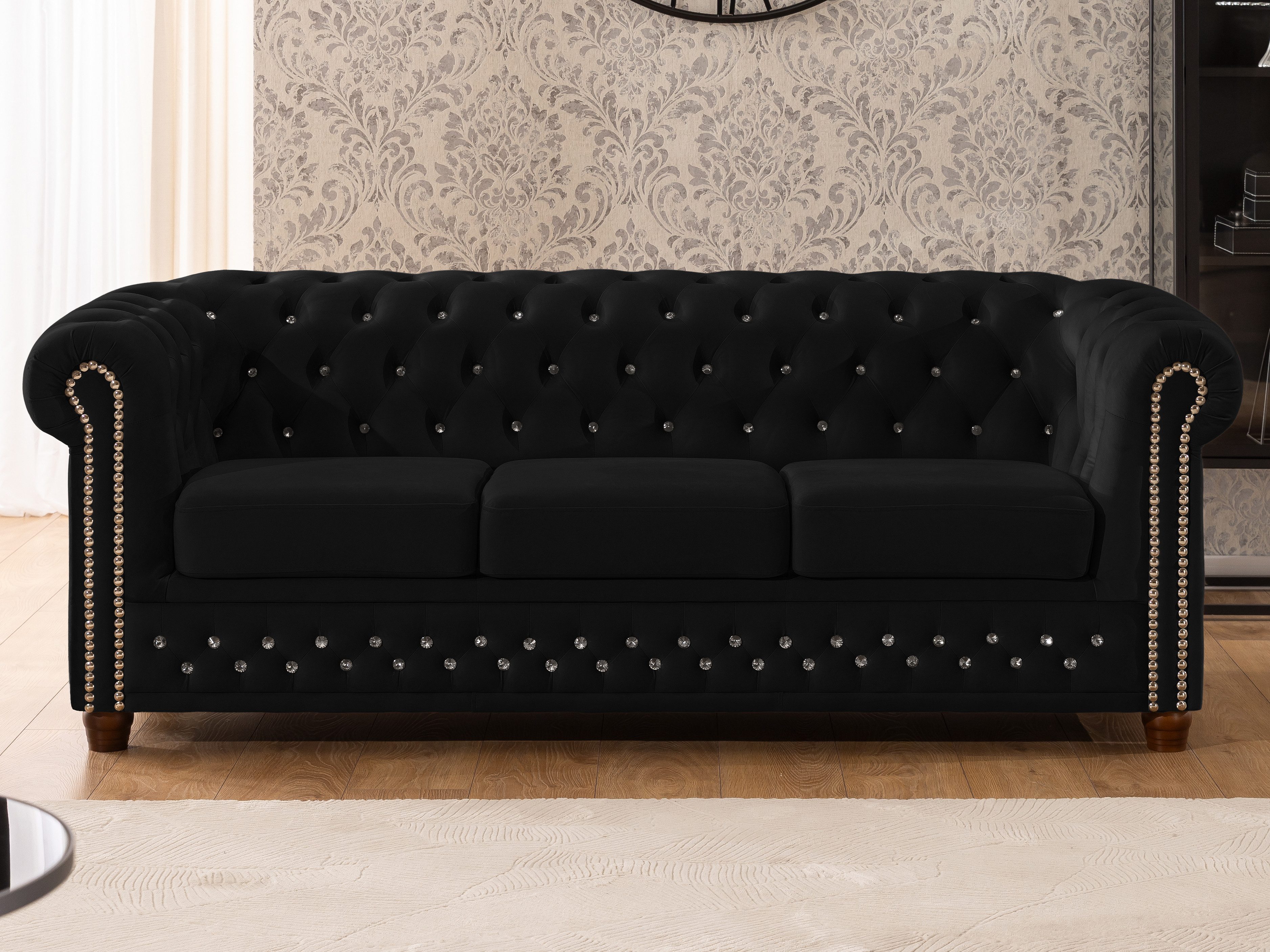 S-Style Möbel Chesterfield-Sofa 3-Sitzer Cleo Blink günstig online kaufen