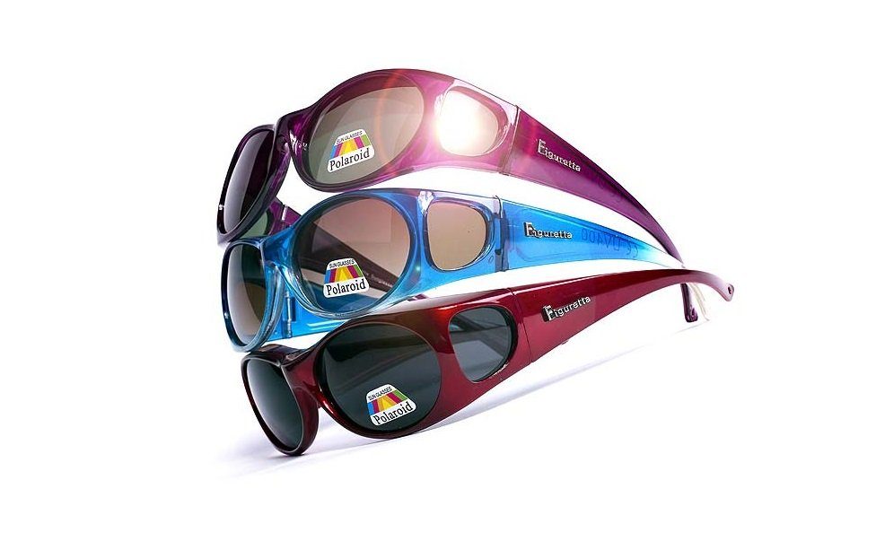 UV Werbung TV Figuretta Gläsern Überbrille Figuretta mit aus gelben Nacht-Überbrille Sonnenbrille schwarz in Brille Sonnenbrille Schutz UV-Schutz hoher der