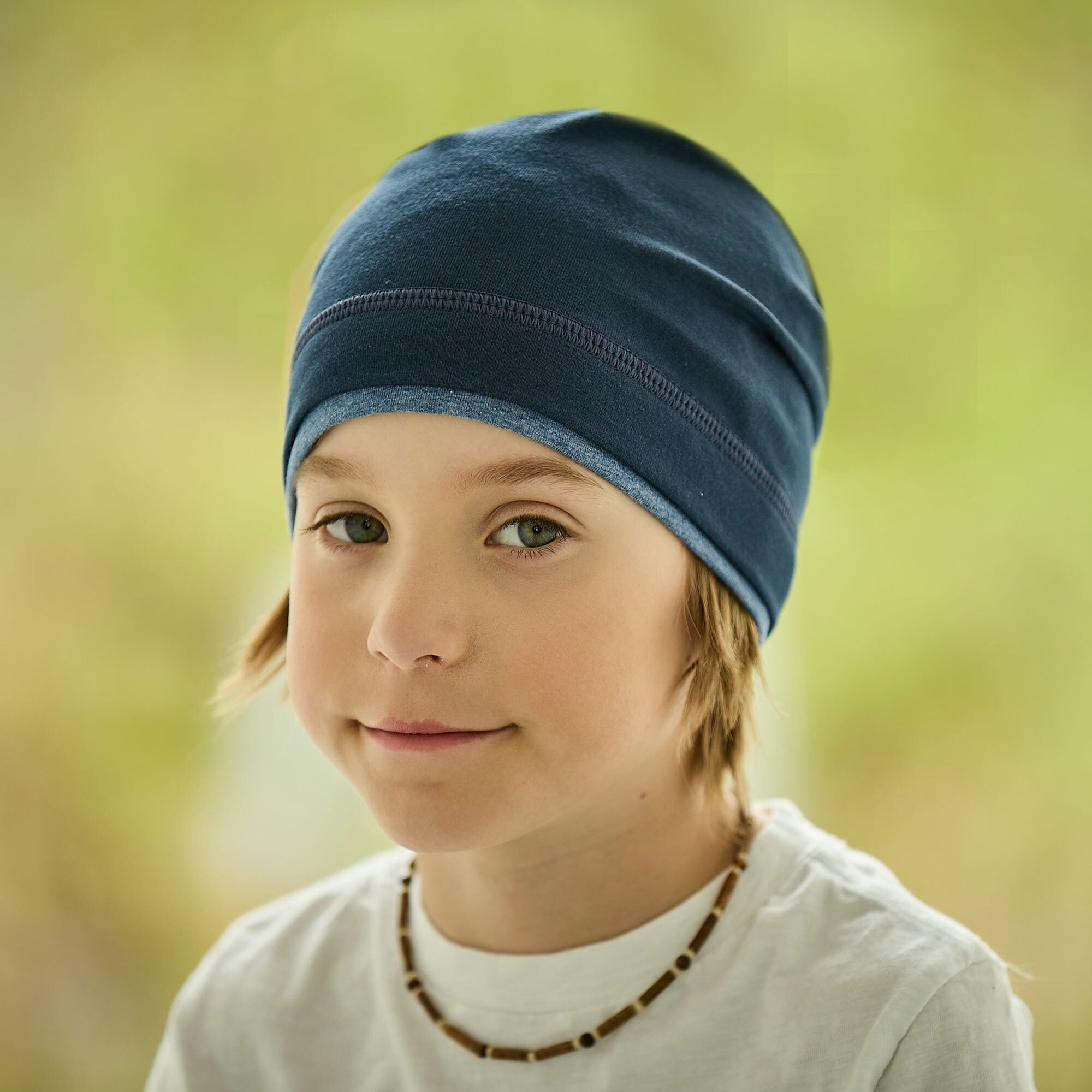 MAXIMO Jerseymütze GOTS KIDS-Beanie middle, Kontrastrand, einfarbig, UV 50 (1-St) Baumwolljersey