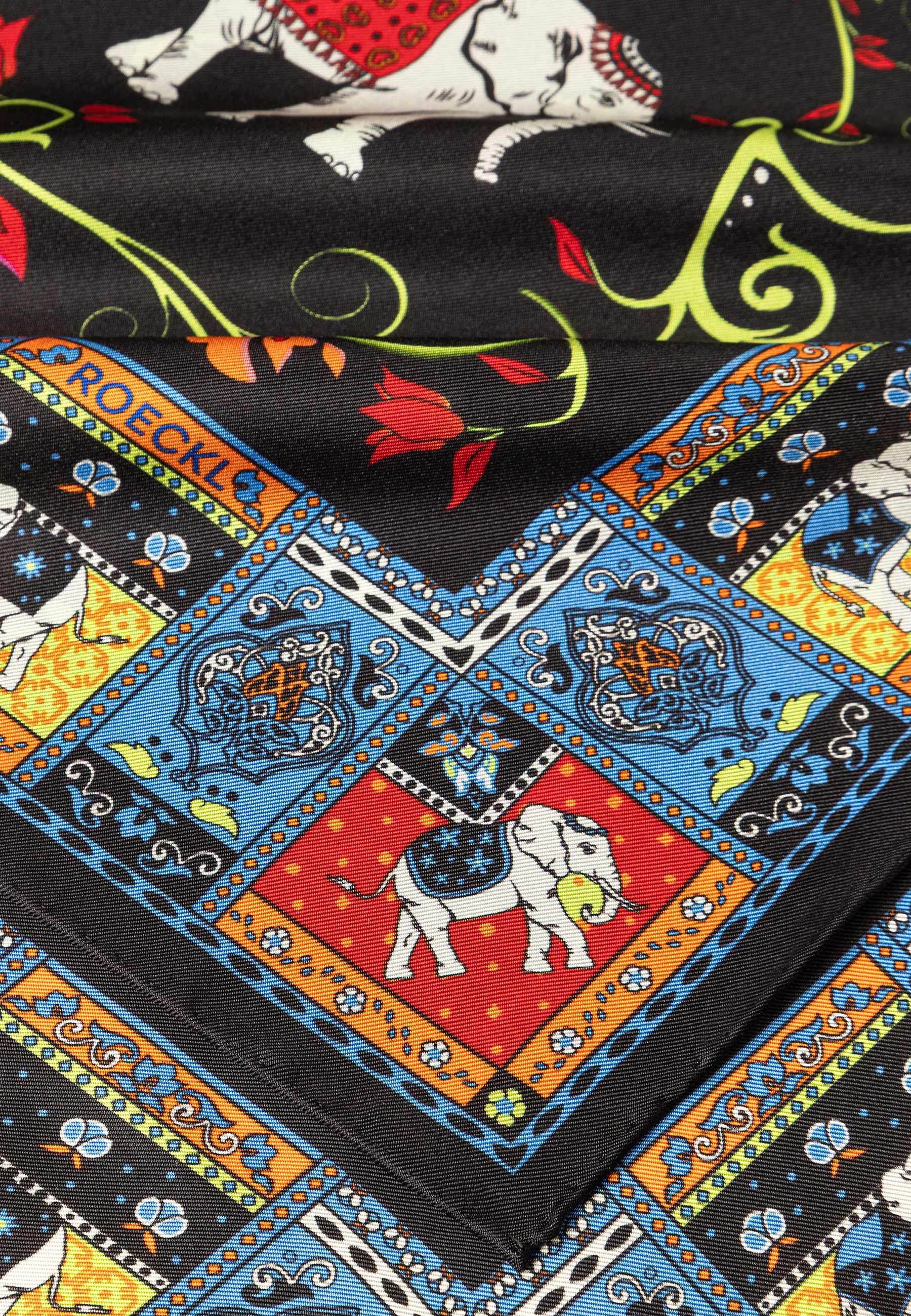 Roeckl Nickituch LUCKY ELEPHANT, Nicki Seidentuch mit Elefanten Print