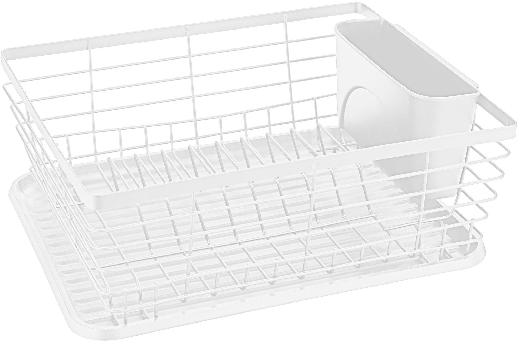 WENKO Geschirrständer Modell Drip, Geschirrabtropfer mit abnehmbarem Besteckkorb und Abtropfschale