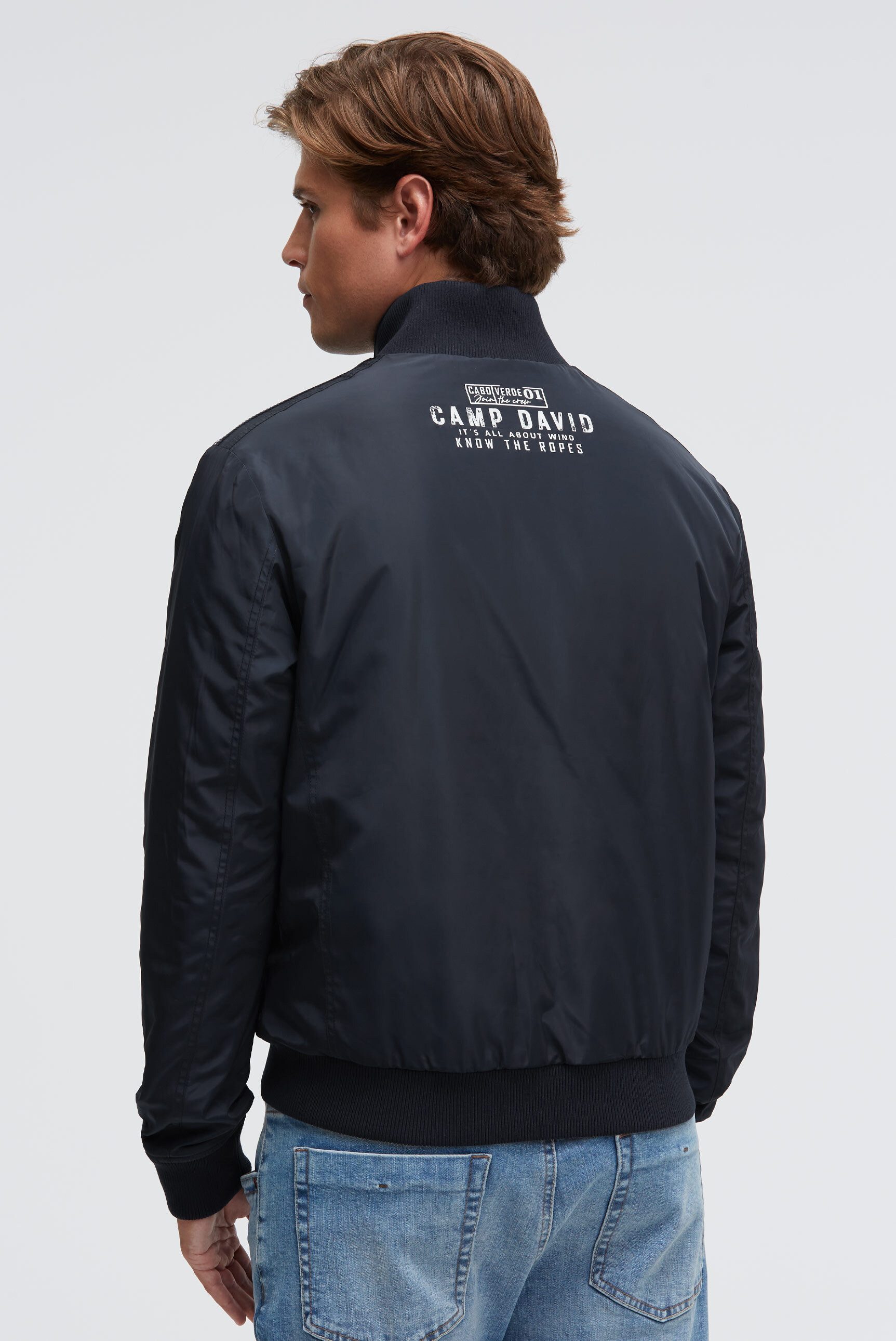 CAMP DAVID Wendejacke mit Rippbündchen im Ärmel