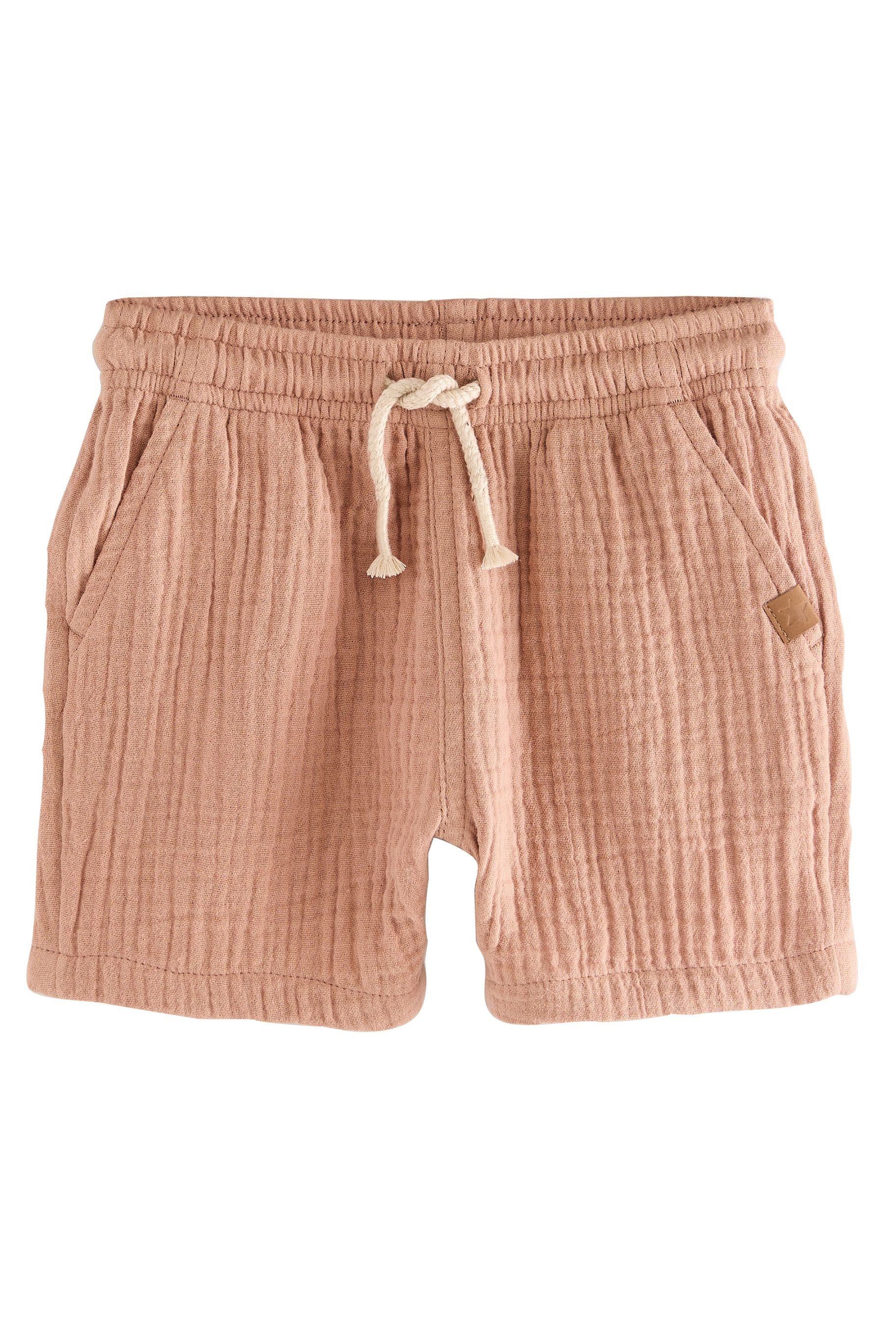 Next Shorts Weiche, strukturierte Baumwoll-Shorts, 3er-Pack (3-tlg)