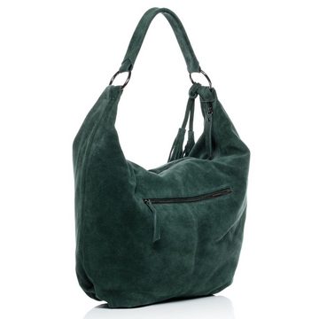 BACCINI Beuteltasche »SELINA«, Umhängetasche echt Leder Damen, Beuteltasche Handtasche grün