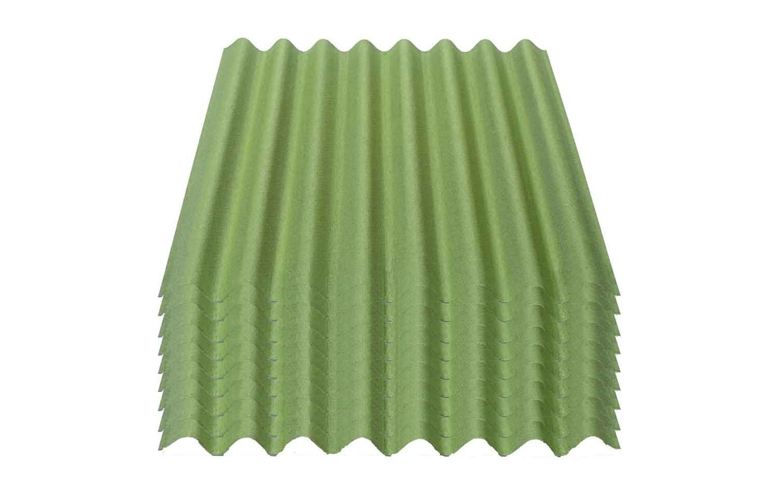 Onduline Dachpappe 9er Pack Dachplatte Easyline® Wellplatte Gartenhaus, Farbe: grün, wellig, 6.84 m² pro Paket, (9-St), Größe: 1000 x 760 x 2,6 mm, Profil: 95/38