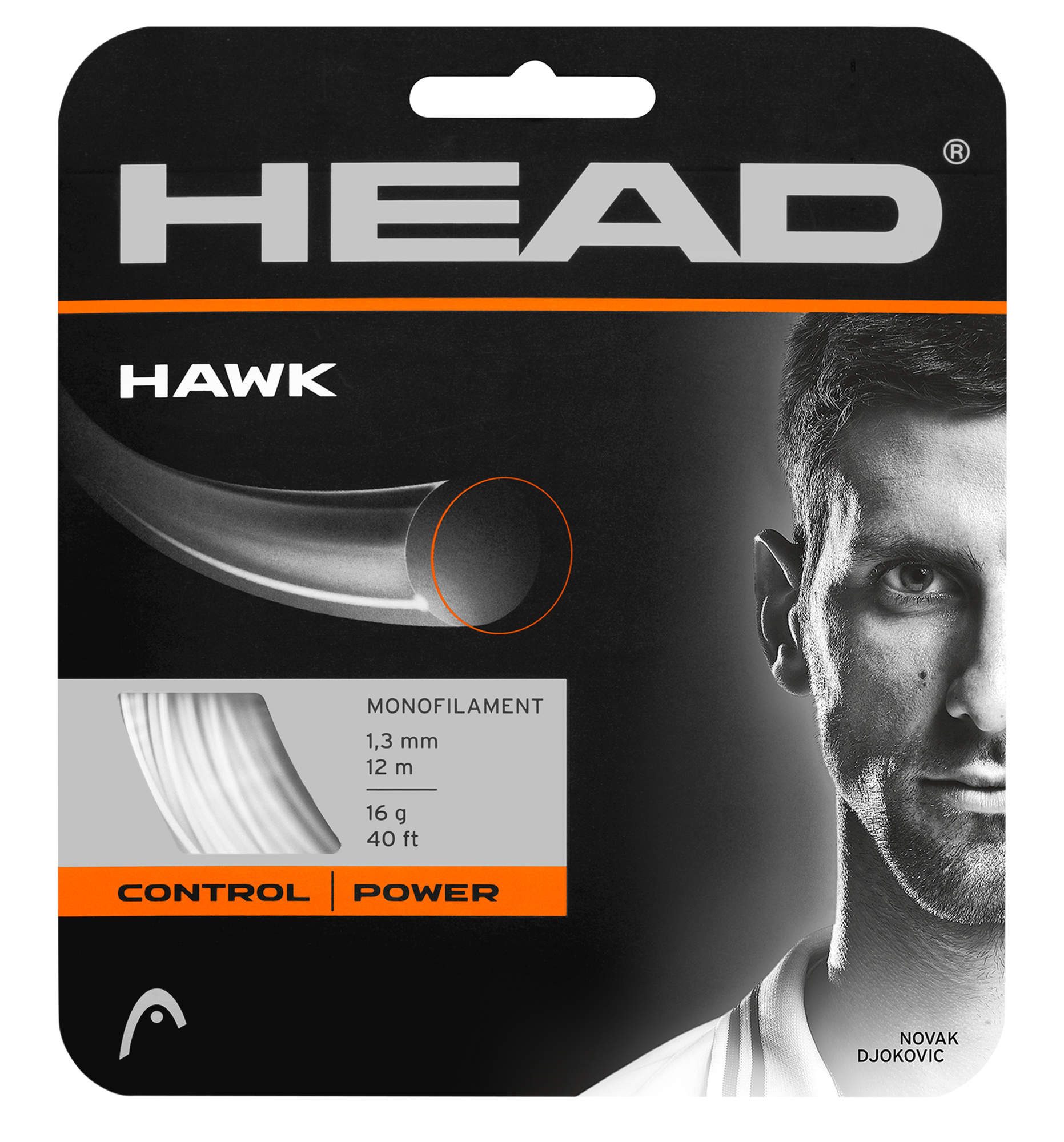 Tennissaite Hawk (Haltbarkeit+Power) weiss 12m Set