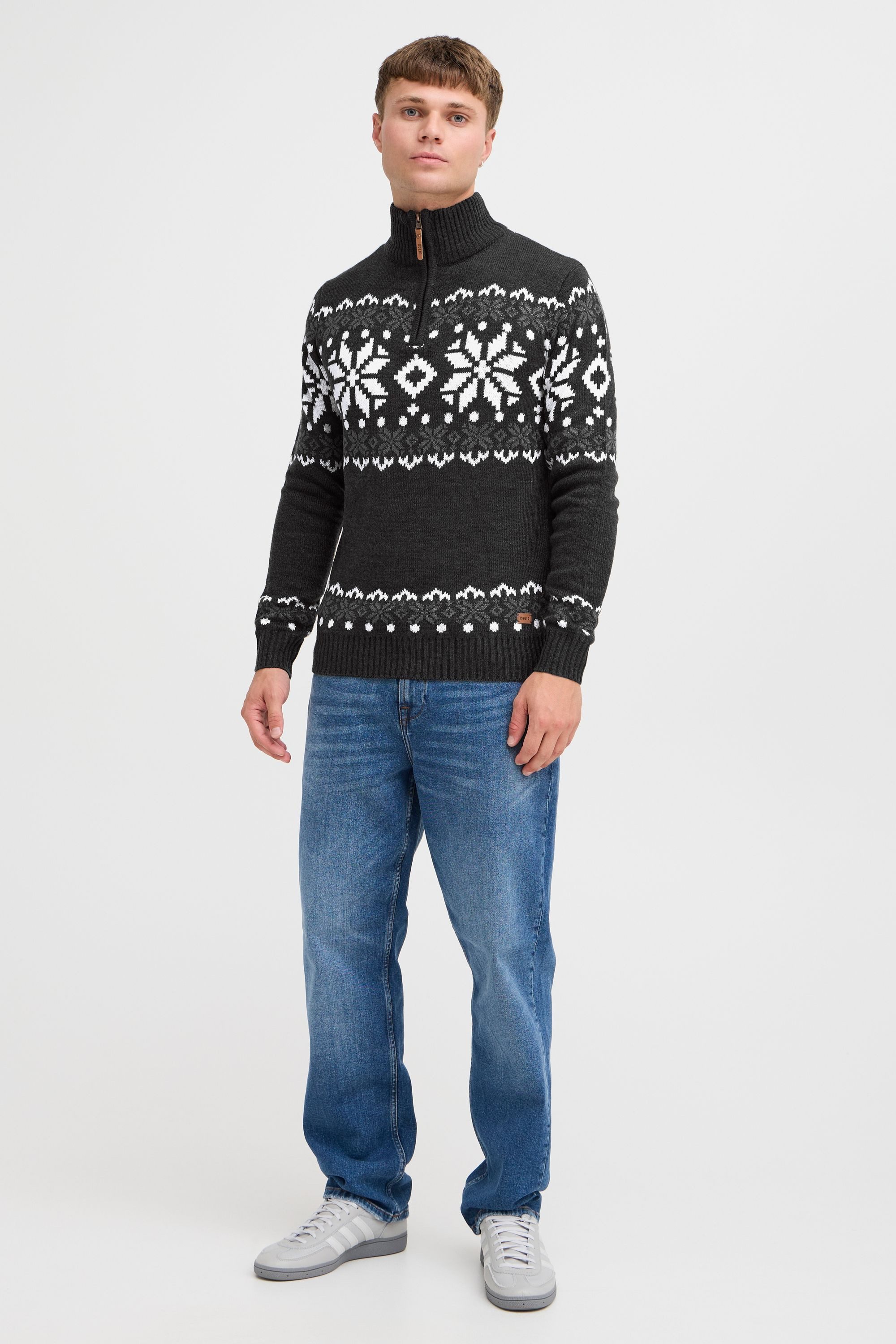 !Solid Troyer SDNorwin Strickpulli mit Norweger Strickmuster
