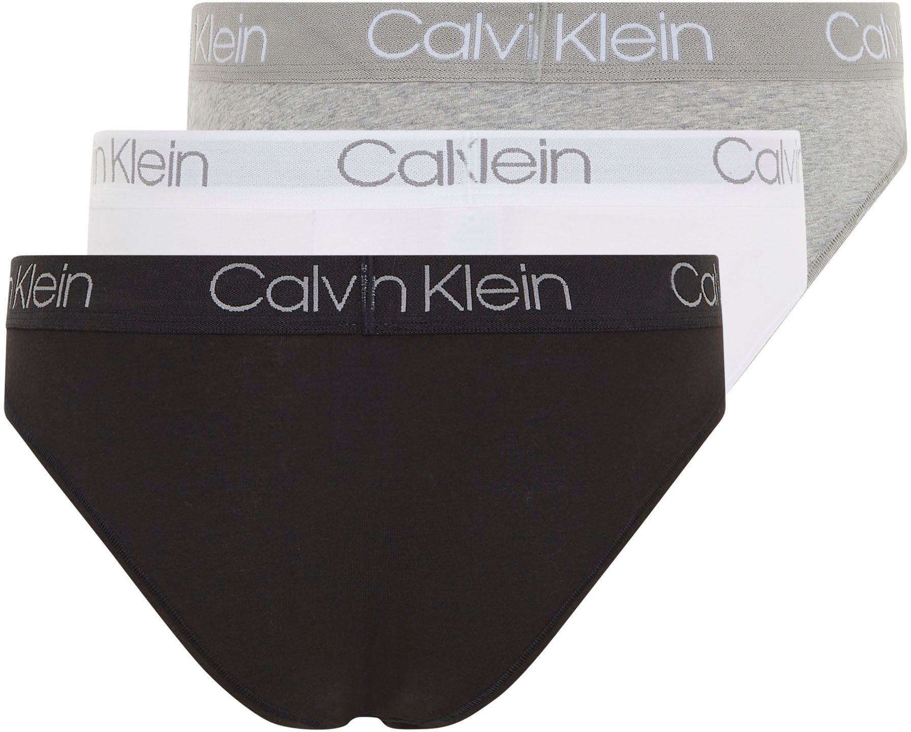 3-St., HIGH mit 3PK T-String 3er-Pack) klassischem TANGA LEG Underwear Klein (Packung, Logobund Calvin