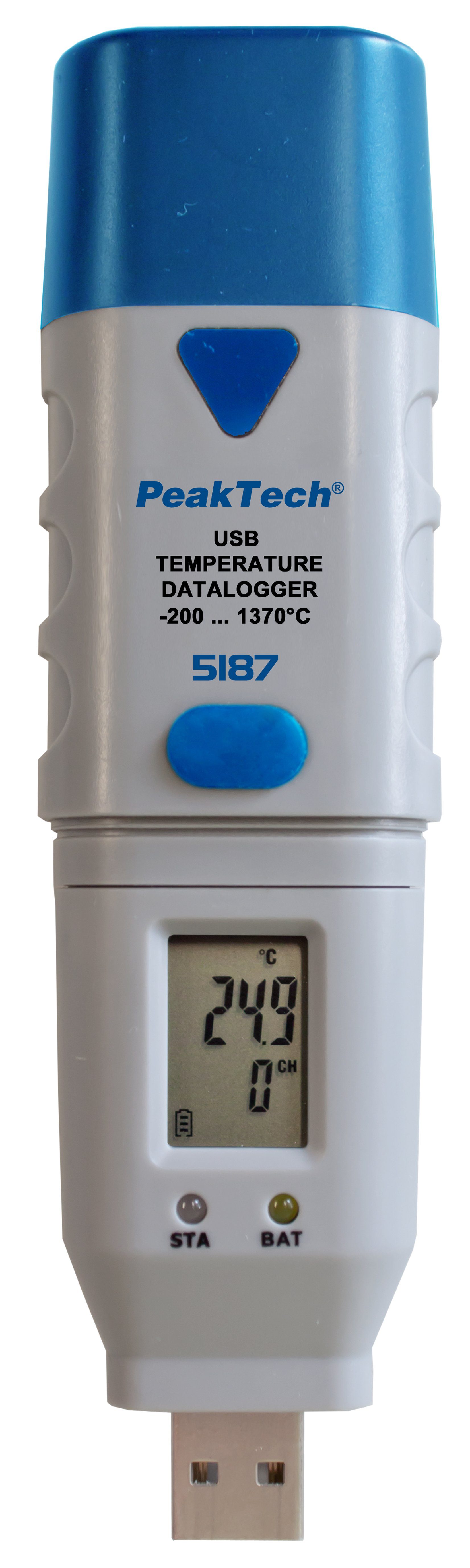 PeakTech Klimamesser PeakTech 5187: USB-Datenlogger ~ Temperatur -200 bis 1300°C ~ 32000, (1-St)