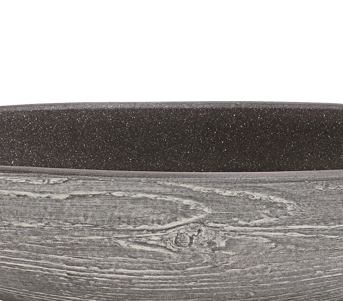 x Keramik-Jardiniere 48 x Übertopf Wood, cm, Dehner 14 Pflanzgefäß 12 oval, Grau handgefertiges
