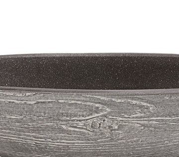 Dehner Übertopf Keramik-Jardiniere Wood, oval, 48 x 14 x 12 cm, handgefertiges Pflanzgefäß