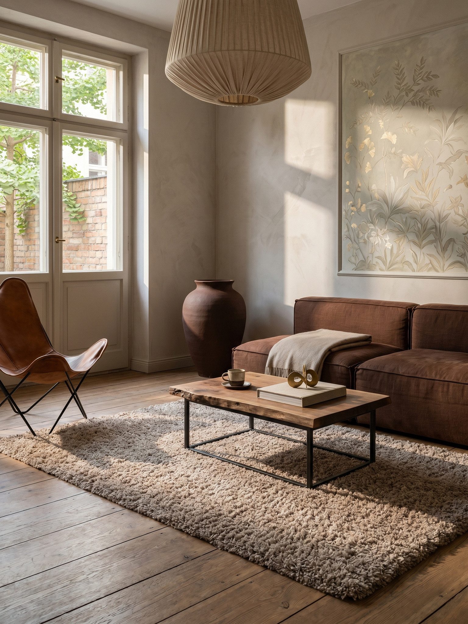 KADIMA DESIGN Teppich RHEIN Shaggy Langflor Wohnzimmer Schlafzimmer Waschbar Esszimmer, Läufer, Höhe: 32 mm, Braun, 60x110 cm, Wohnzimmerteppich Strapazierfähig – Bild 4 von 4