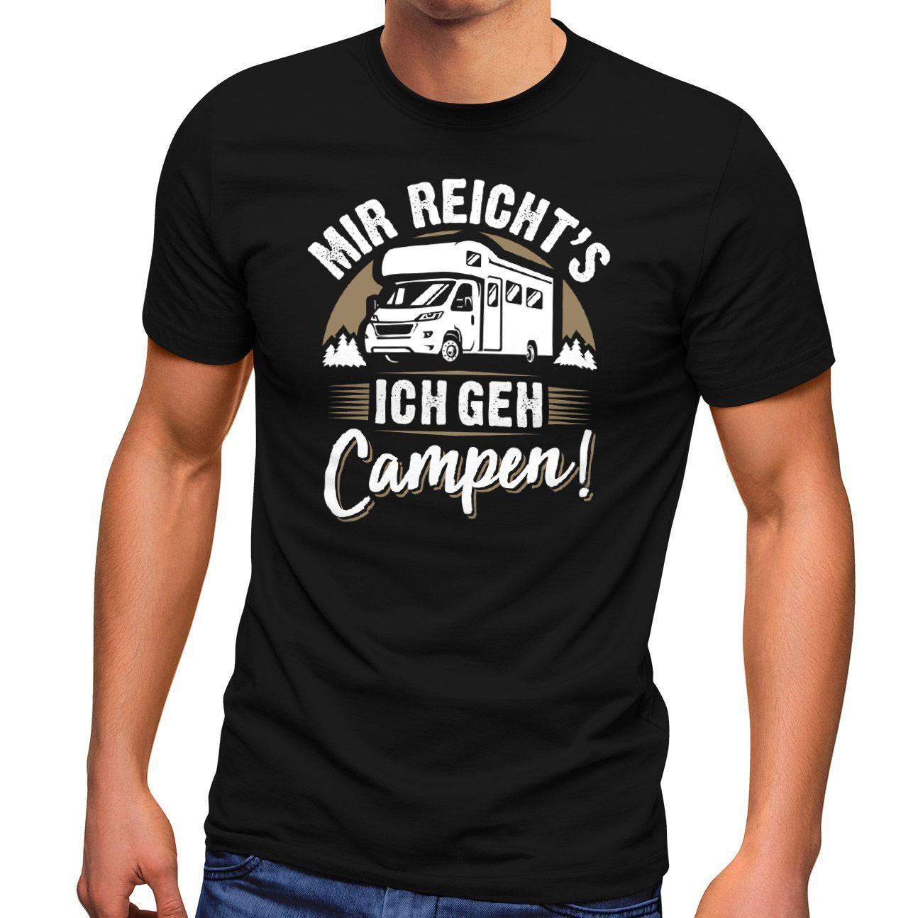 Print-Shirt Herren T-Shirt Camping Home is where the Stellplatz is Geschenke für