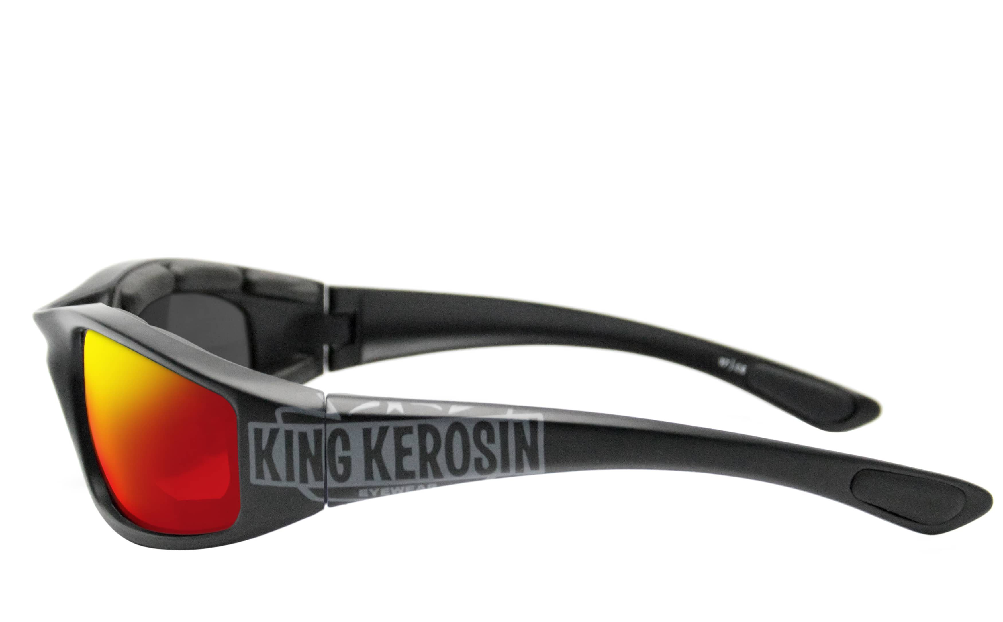 durch gepolstert, Steinschlagbeständig Kunststoff-Sicherheitsglas KingKerosin Motorradbrille KK140