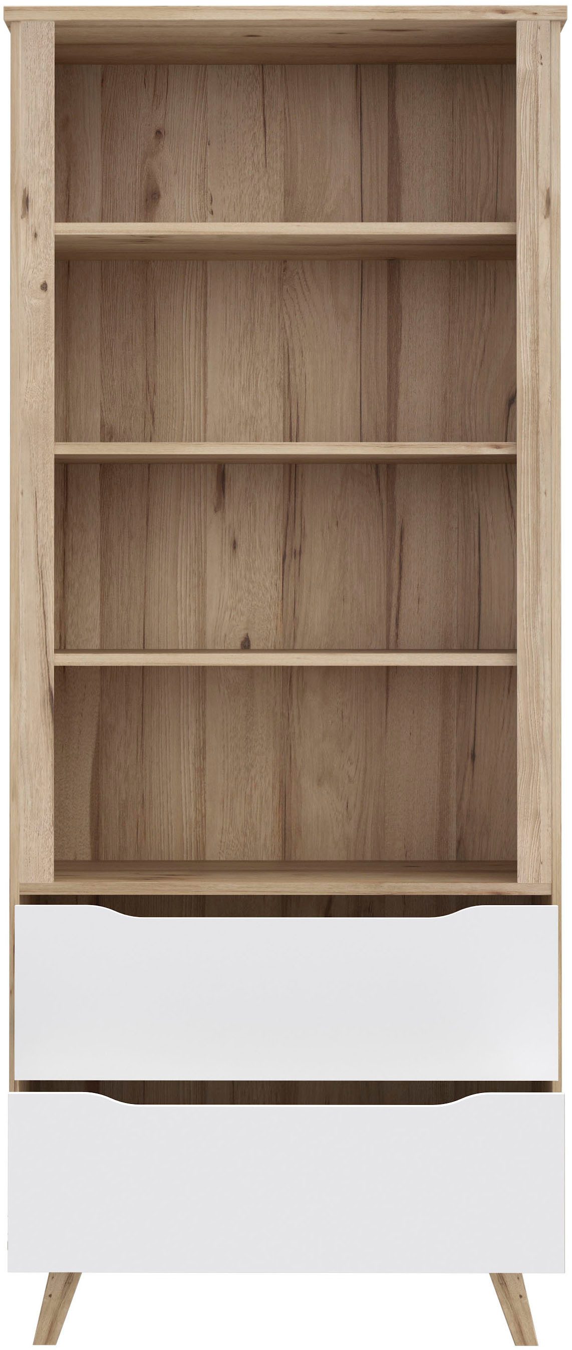 FORTE Wandregal Vankka Regal 2 Schubkästen, Regal, Holzfüße, Einlegeböden variabel, 2 Schubkästen – Bild 5 von 5