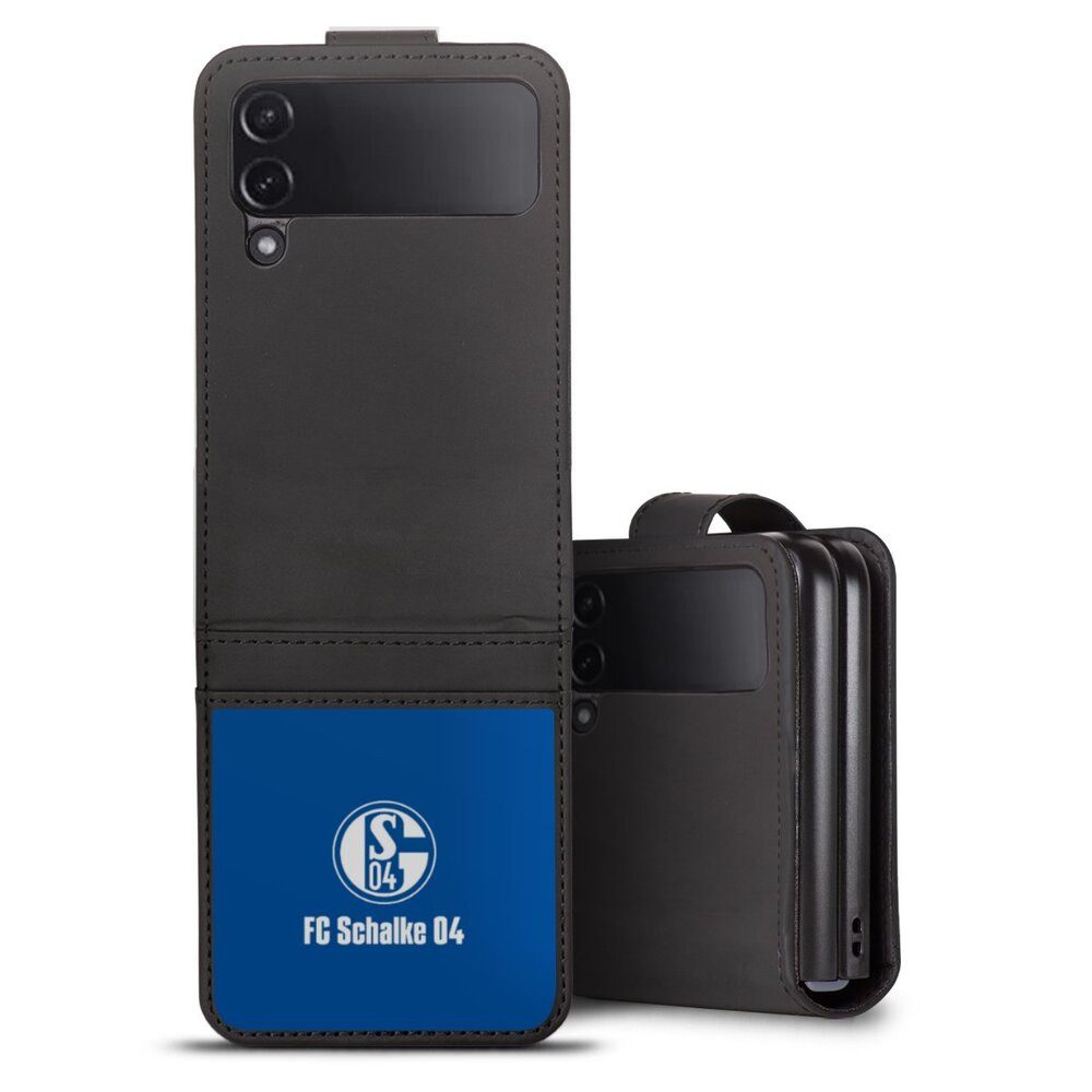 DeinDesign Handyhülle FC Schalke 04 Logo Offizielles Lizenzprodukt FC Schalke 04 Blau, Samsung Galaxy Z Flip 4 Hülle Handy Flip Case Wallet Cover