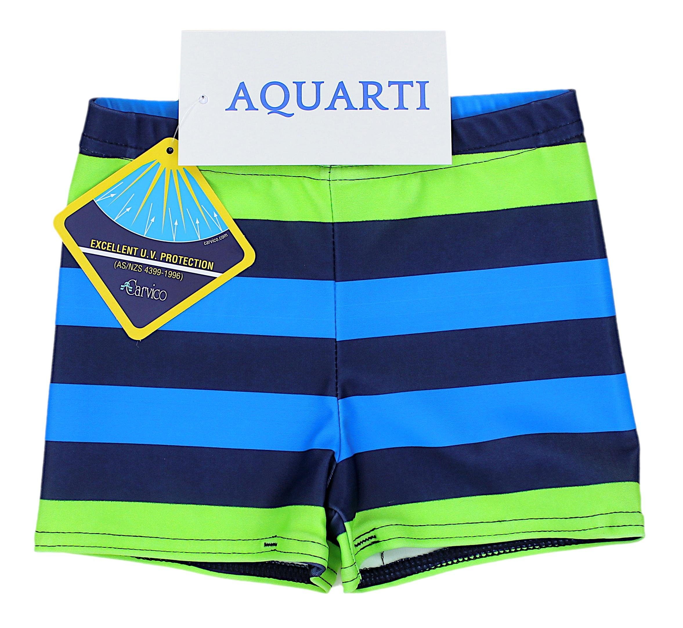 Aquarti Badehose Aquarti Jungen Badehose Gestreift Dunkelblau Streifen Blau Grün Motiven mit / 