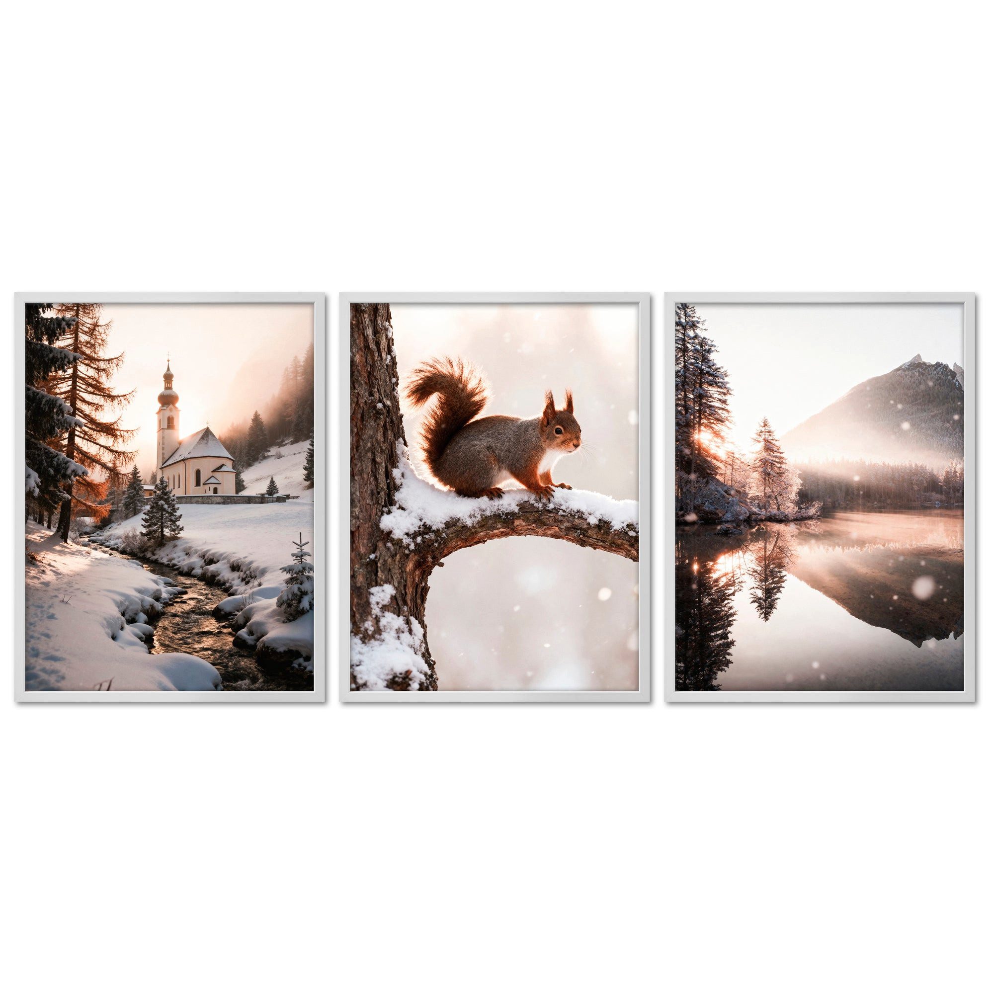 ARTFAVES Bilder-Collage Poster Set - Winter Momente 2 - 3 Deko Wandbilder K günstig online kaufen