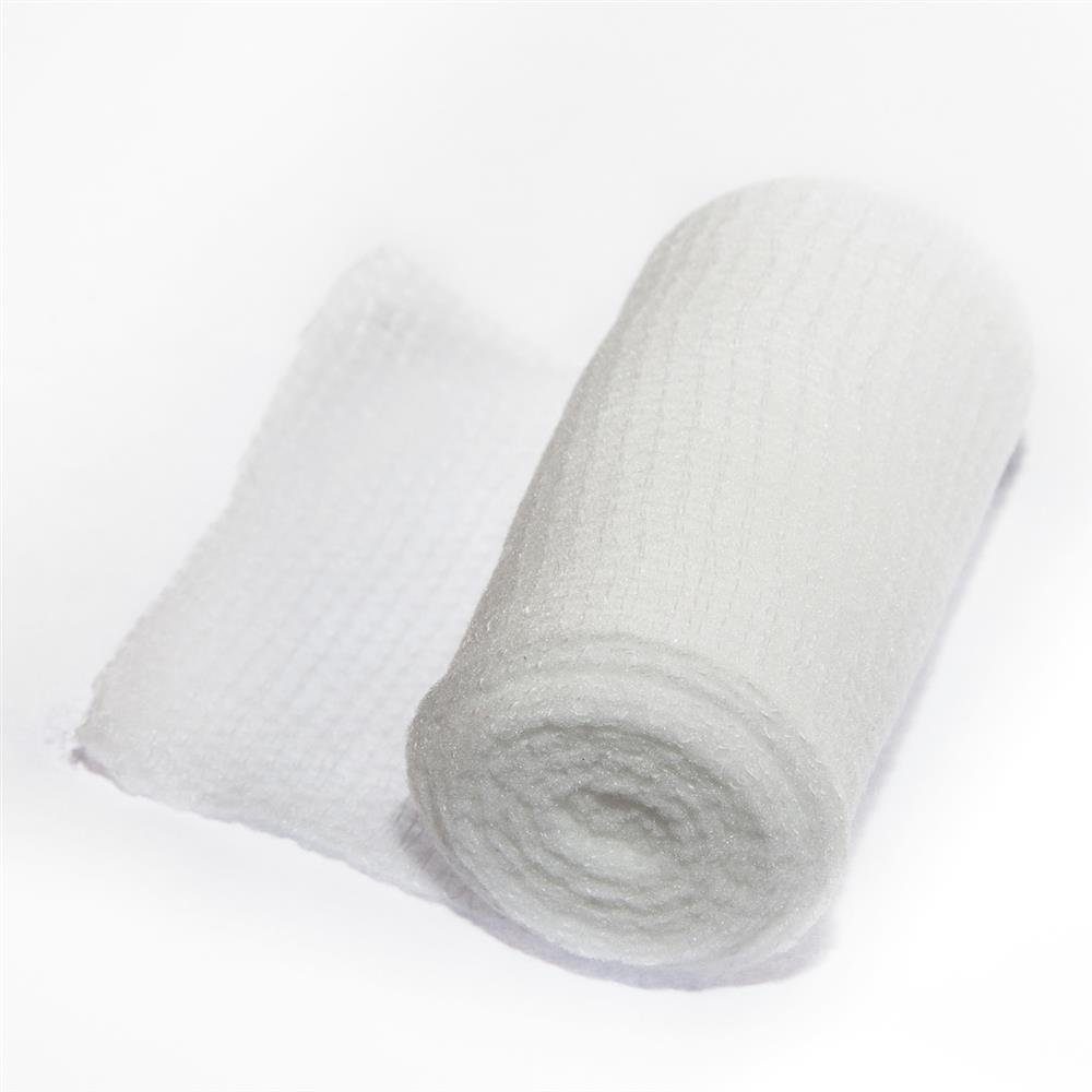 FIGO Bandage Mullbinde 60mm x 4000mm weiß 1 Stück (Set, 1-tlg., elastische Fixierbinde), Mullbinde Fixierbinde Bandage Komfortverband