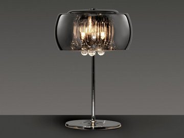 meineWunschleuchte LED Tischleuchte, LED wechselbar, Warmweiß, große Designer Lampen Rauch-glas Lampenschirm Fensterbank, Höhe 43cm