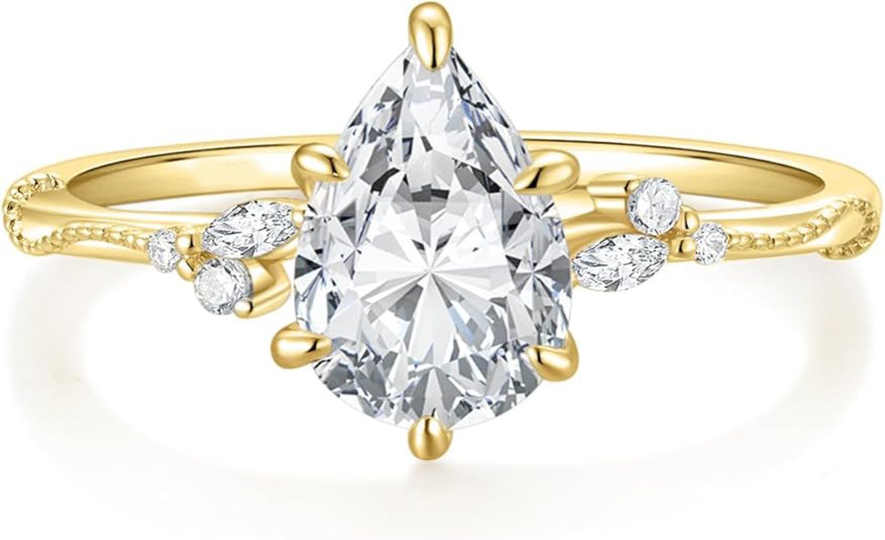 Jumpeak Diamantring 2ct VS1,lab grown diamant ring,verlobungsring,damen geschenk, 2EX Eheringe,liebes geschenk für sie,geschenk ideen für frau,14K Gold