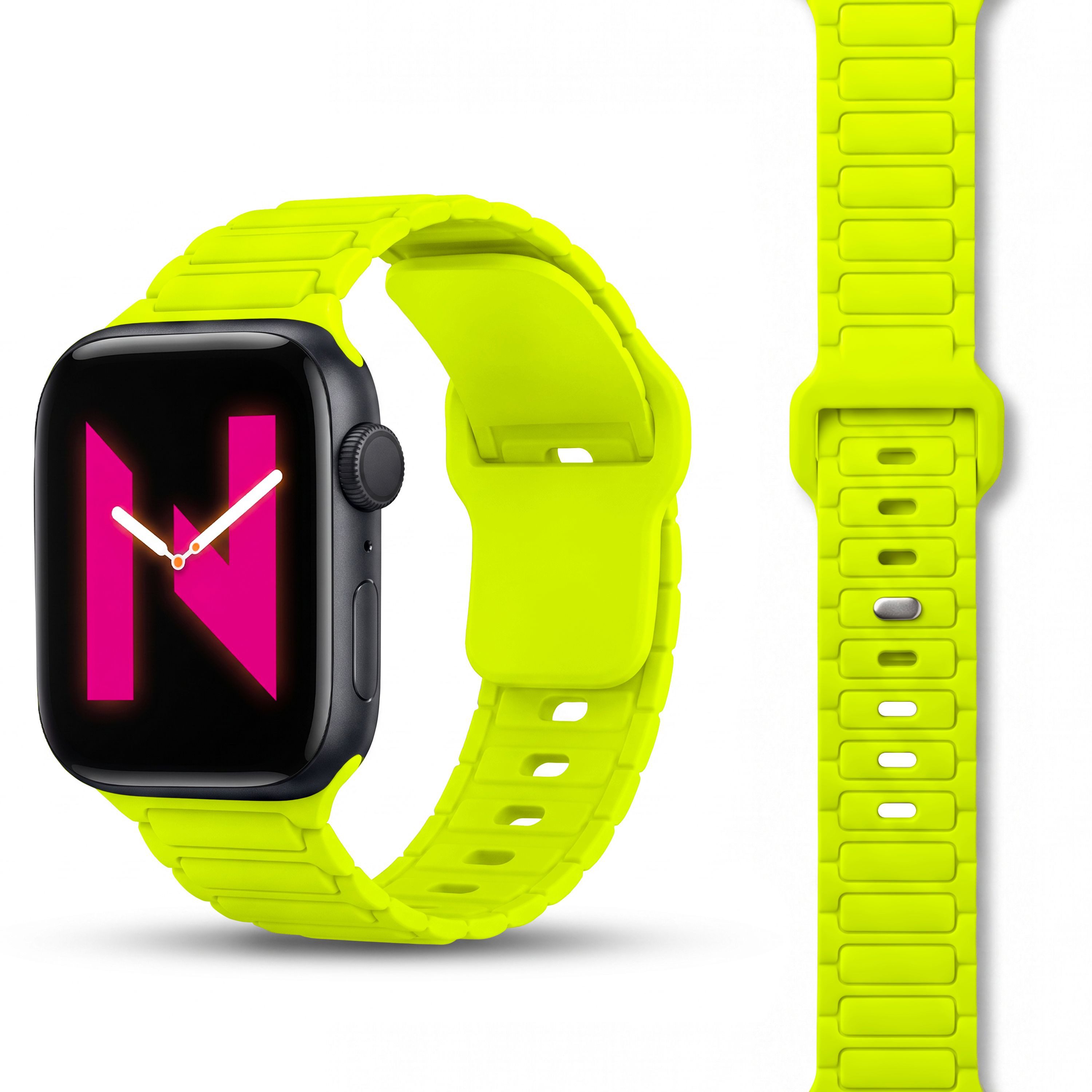 Nalia Smartwatch-Armband Apple Watch 38mm/40/41/42(Serie 10/11), Magnetisches Silikon Ersatzband / für Fitness Uhr / Wasserbeständig