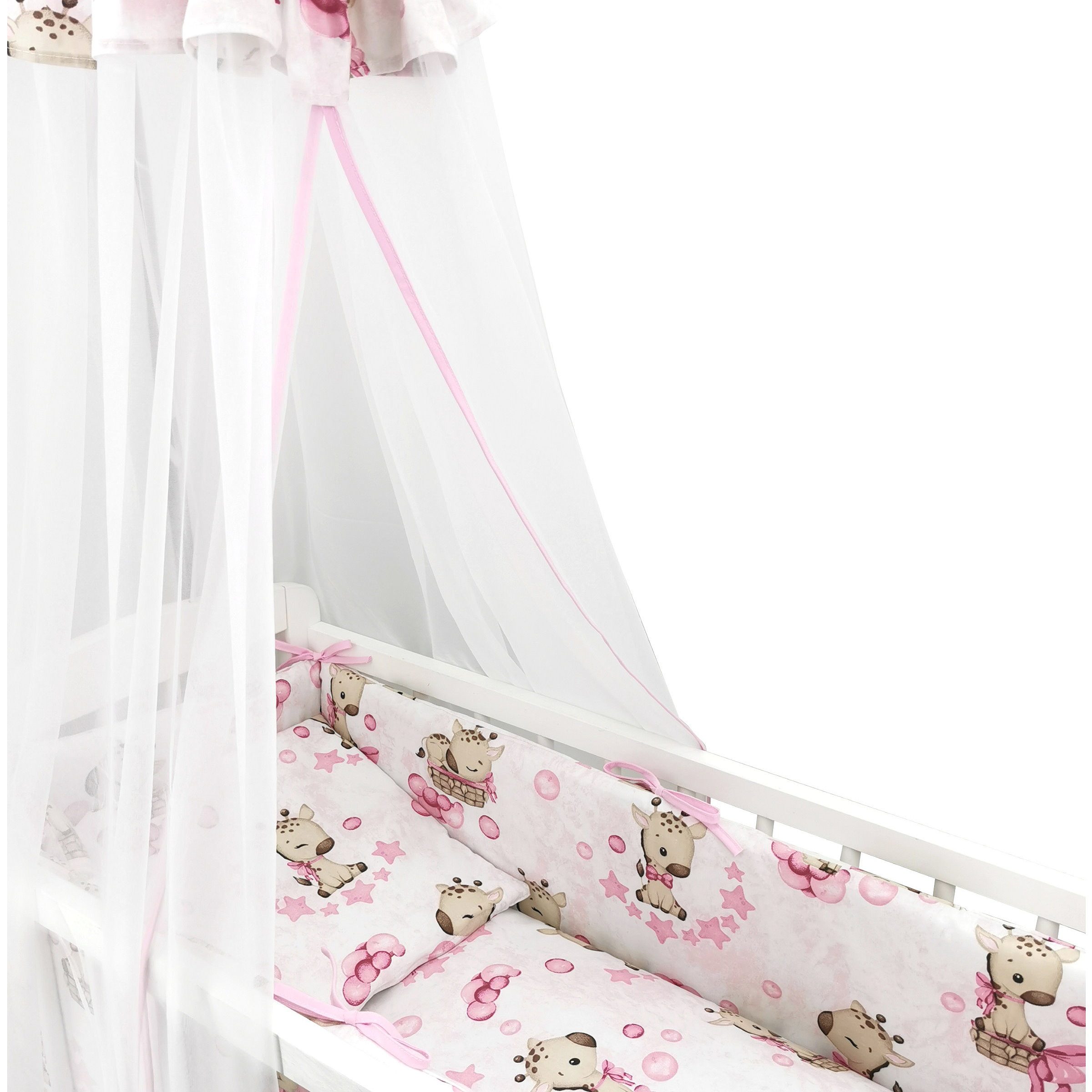 Baby-Delux Babybettwäsche Baby Wiegenset Giraffe Rosa, günstig online kaufen