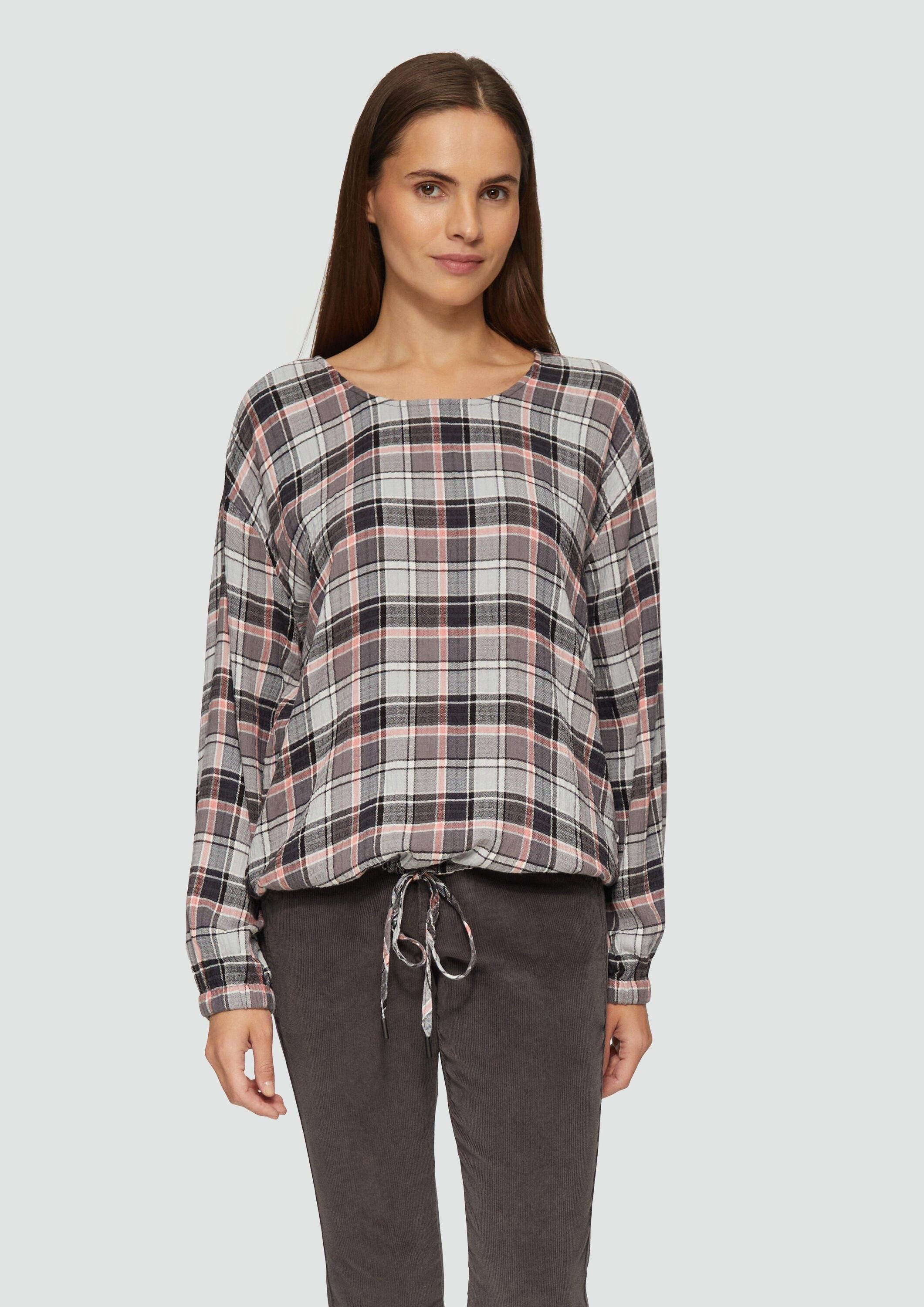 s.Oliver Langarmbluse Bluse Strukturierte Karo-Bluse aus günstig online kaufen