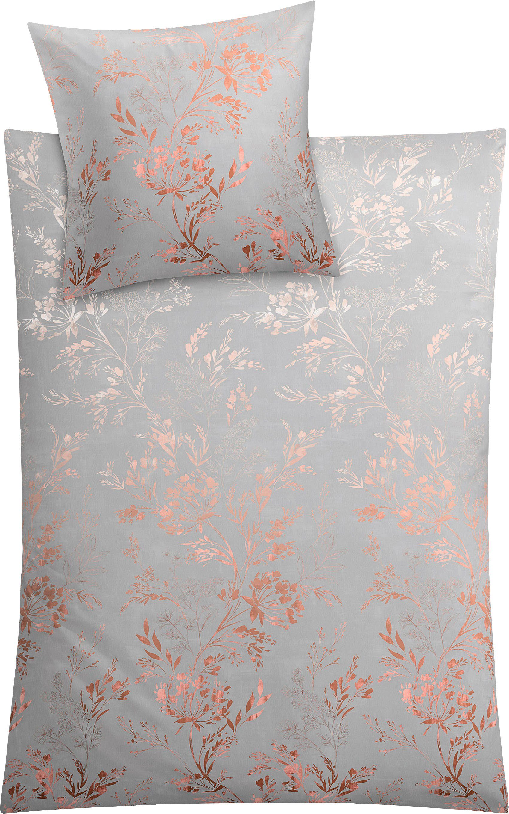 Bettwäsche Kate in Gr. 135x200 oder 155x220 cm, Kleine Wolke, Mako-Satin, 2  teilig, Bettwäsche aus Baumwolle, elegante Bettwäsche mit floralem Muster | Bettwäsche-Sets