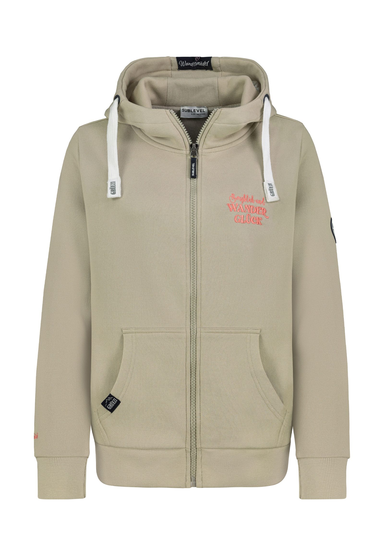 Kapuzensweatjacke Damen Kapuzensweatjacke mit Bestickung