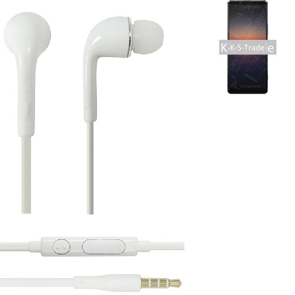 K-S-Trade für Samsung Galaxy S9 Duos In-Ear-Kopfhörer (Kopfhörer Headset mit Mikrofon u Lautstärkeregler weiß 3,5mm)