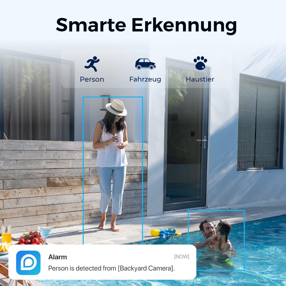 Reolink Überwachungskamera 4K Akkukamera mit 5/2,4GHz WLAN (Außenbereich, Innenbereich, 5/2,4GHz Wifi,8MP, Farbnachtsicht, Smarte Erkennung)