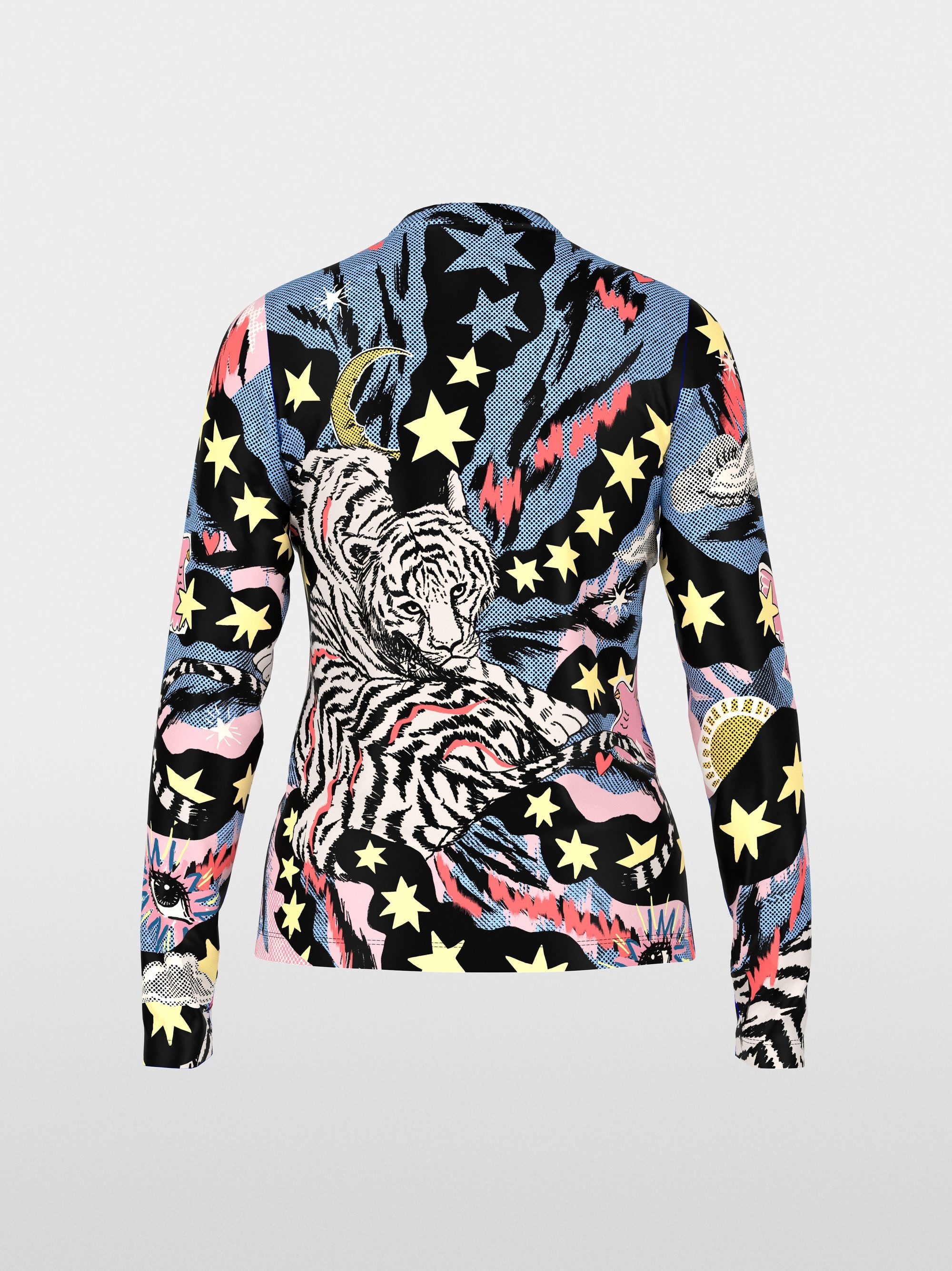 Marc Cain Kurzarmshirt Langarmshirt mit all-over Print - Regular Fit