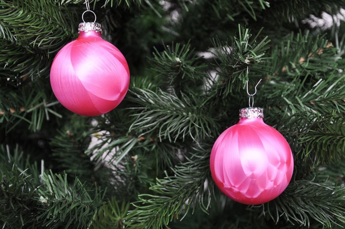 Thüringer Glasdesign Christbaumschmuck JACK 12x Glas Eislack Christbaumkugeln 6cm Thüringer Weihnachtskugeln, echt Glas, teilweise Handarbeit, inkl. praktischer Aufbewahrungsbox