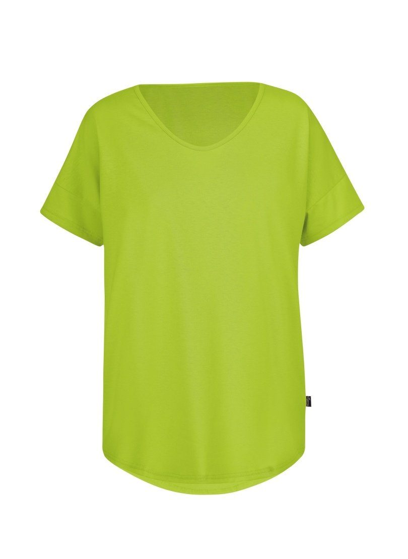 Trigema T-Shirt T-Shirt Oversize TRIGEMA mit V-Ausschnitt lemon