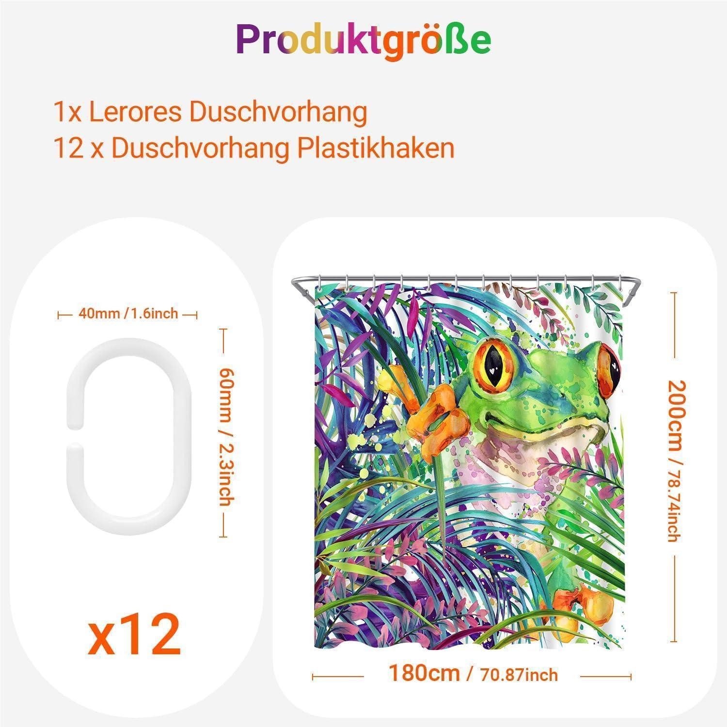LuxusKollektion Duschvorhang Duschvorhang 180x200 Bemalter Frosch H200 x B180 cm (1er Pack)