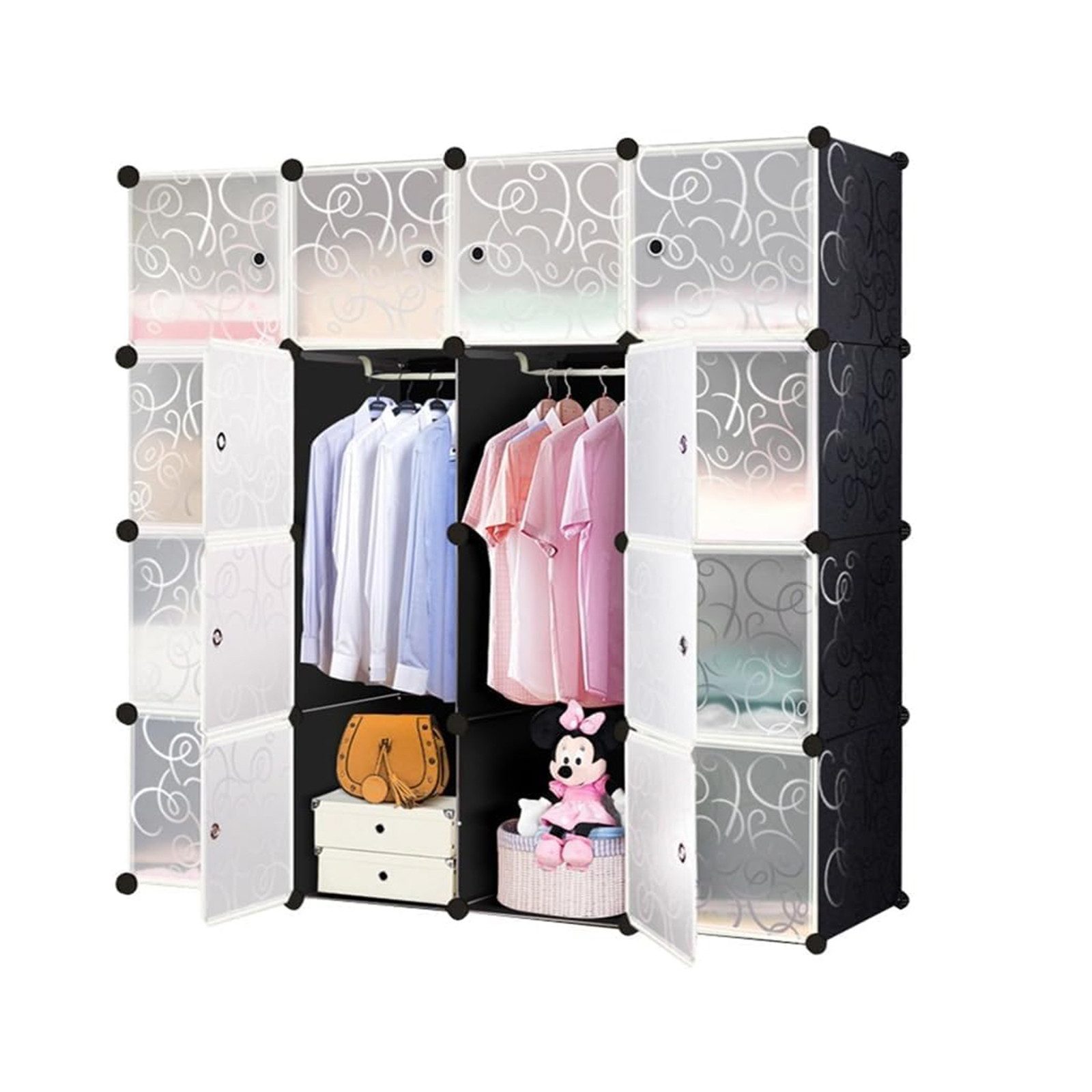 FIVMEN Kleiderschrank DIY Regalsystem Platzsparendes Steckregalsystem