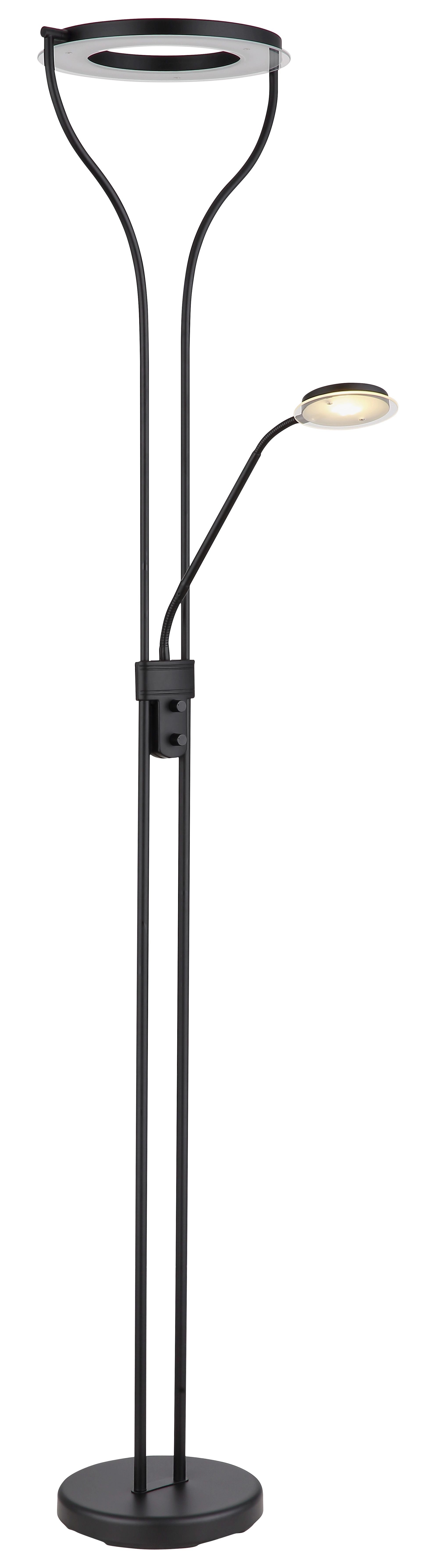 GLOBO LIGHTING LED Deckenfluter EBRO, Dimmer, LED fest integriert, Warmweiß, Stehleuchte, Flexo, Wohnzimmer, Schlafzimmer, 3000 Kelvin