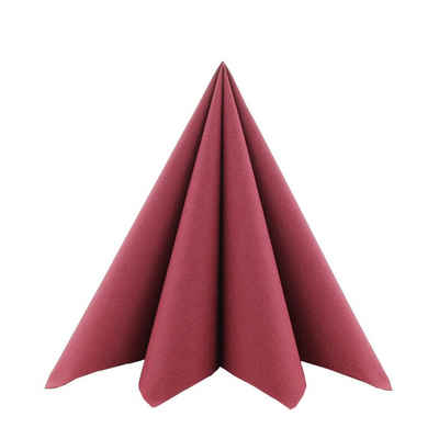 Mank GmbH Papierserviette 50 Airlaid Servietten Mank Basic bordeaux 40x40cm 1/4 Falz 87498, (50 St)