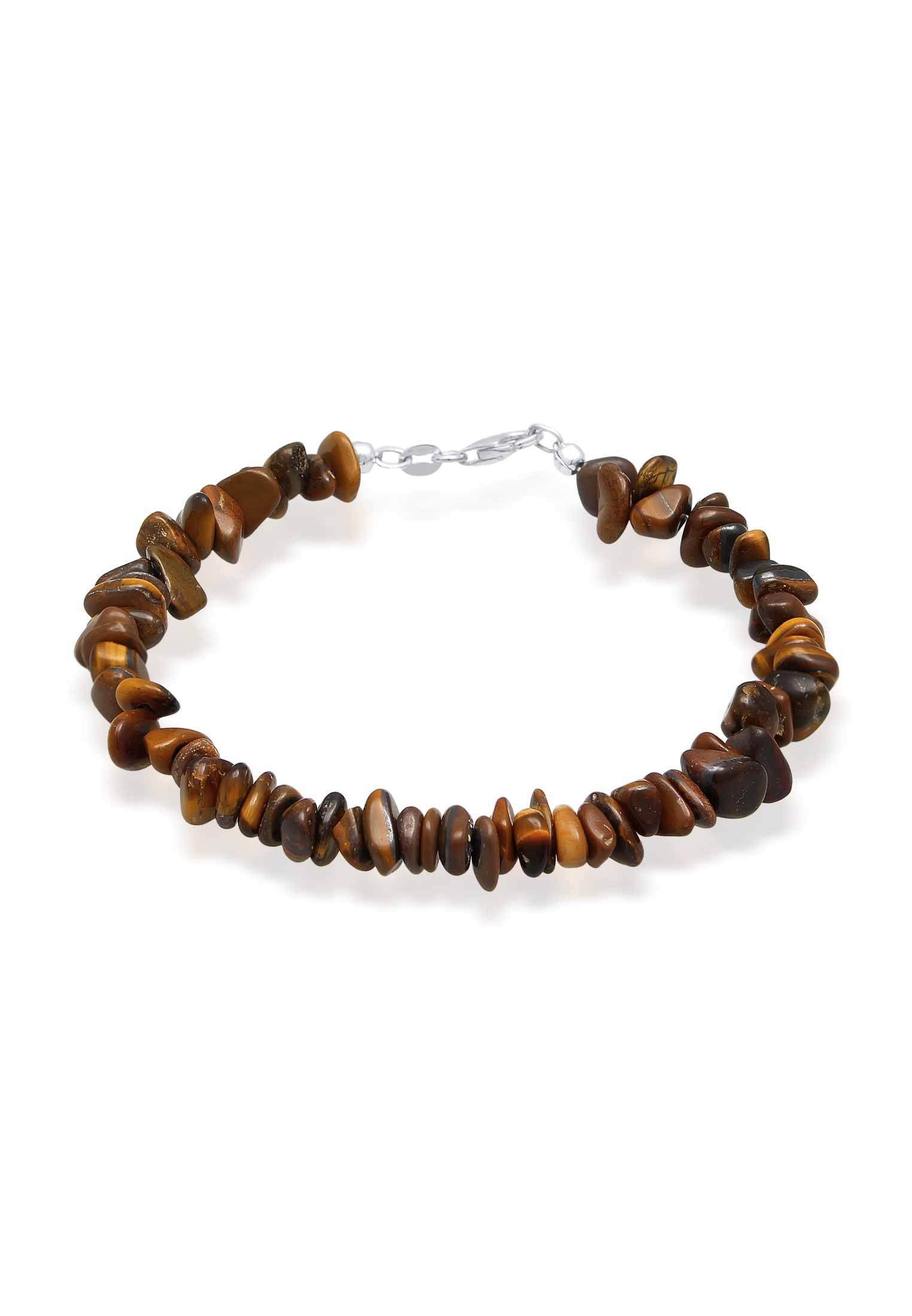 Bead-Armband-Set Herren Tigerauge Splitter 925 Silber