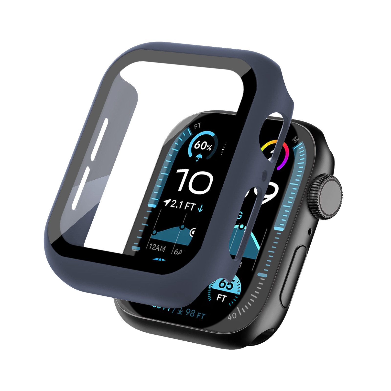 Tec-Expert Smartwatch-Hülle Hülle mit Displayschutz für Apple Watch 4 / 5 / 6 / SE 1-3 40 mm 40 mm, Rundum Schutz Cover Case Bumper stoß-und kratzfest robust