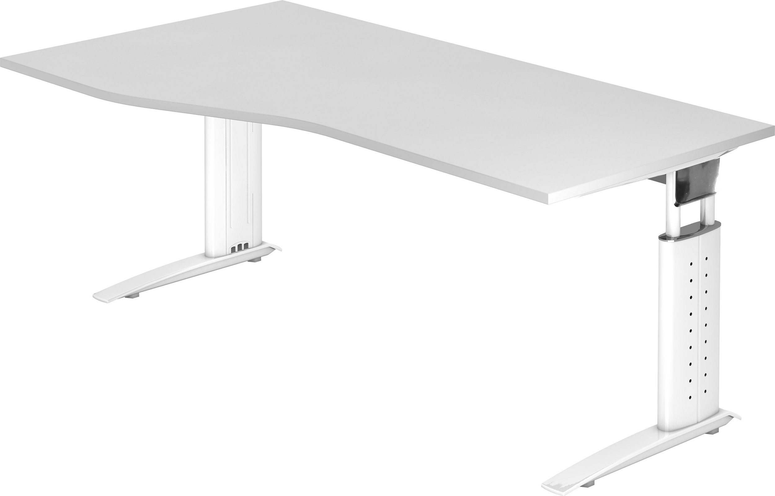 100 Freiform: 180 x Serie-U, Weiß Schreibtisch - Gestell: Weiß bümö - Dekor: Schreibtisch cm