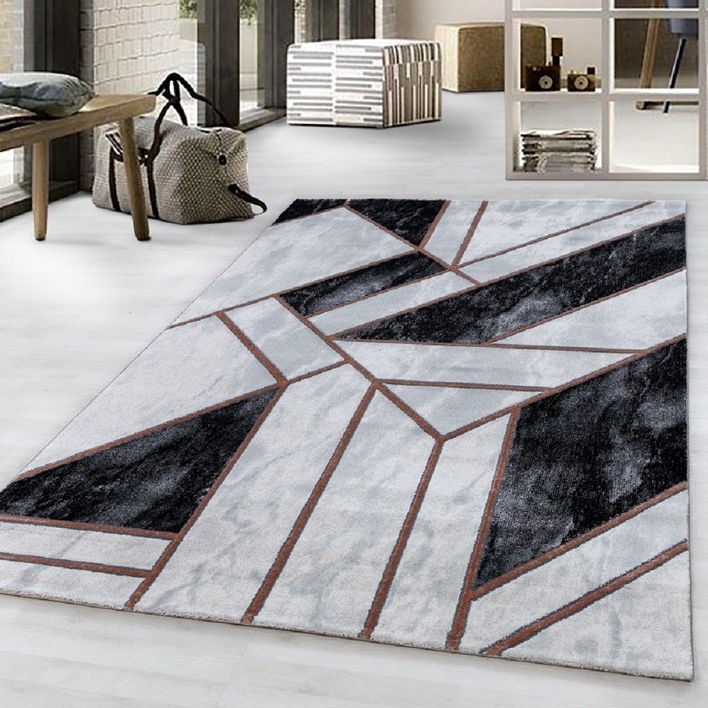 Teppich Marmoroptik Teppich, edel und chic, für Büro, Wohnzimmer,Schlafzimmer, Giantore, rechteck Bronze