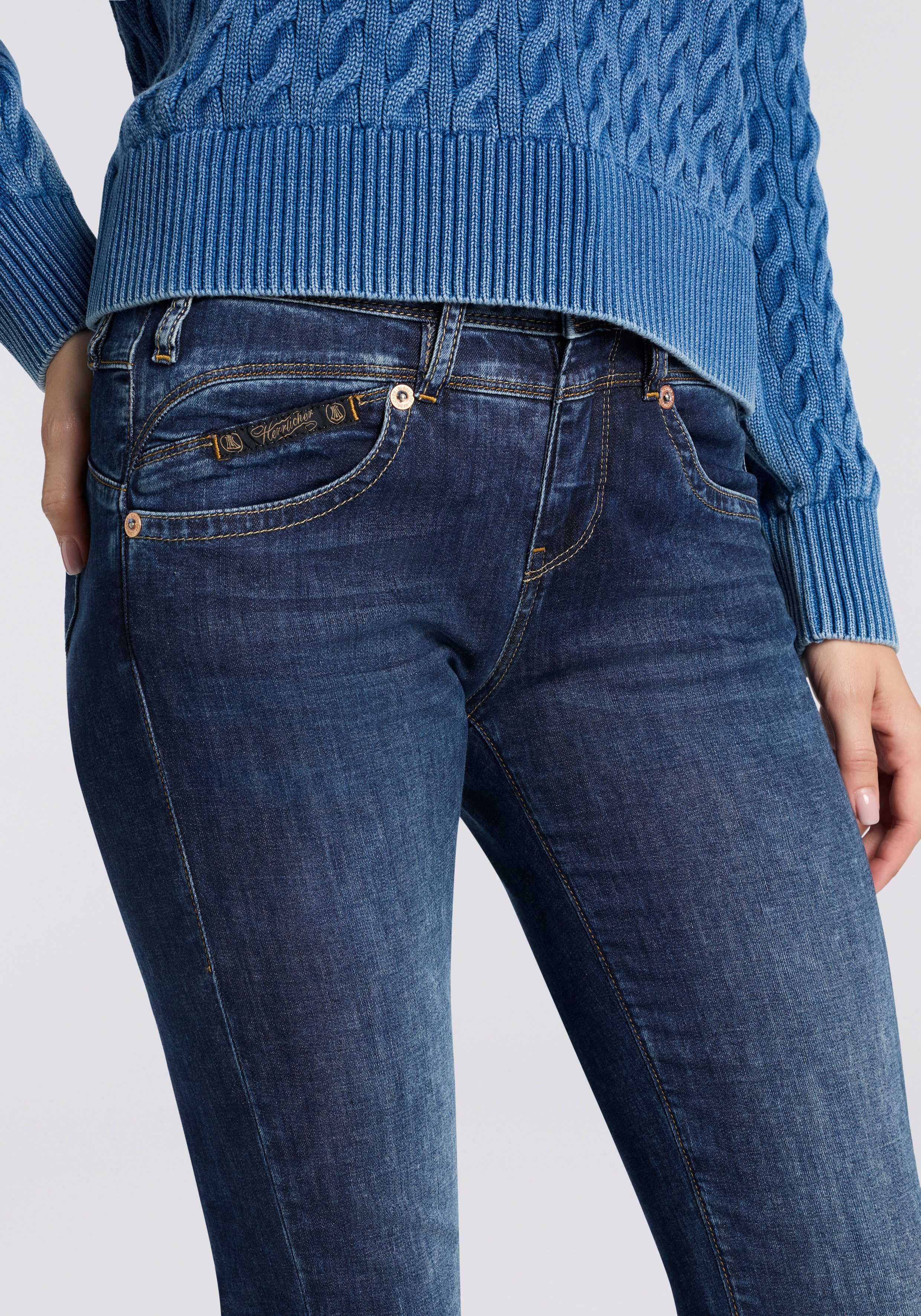Herrlicher Bootcut-Jeans Pearl Boot Denim Light im Five-Pocket Style