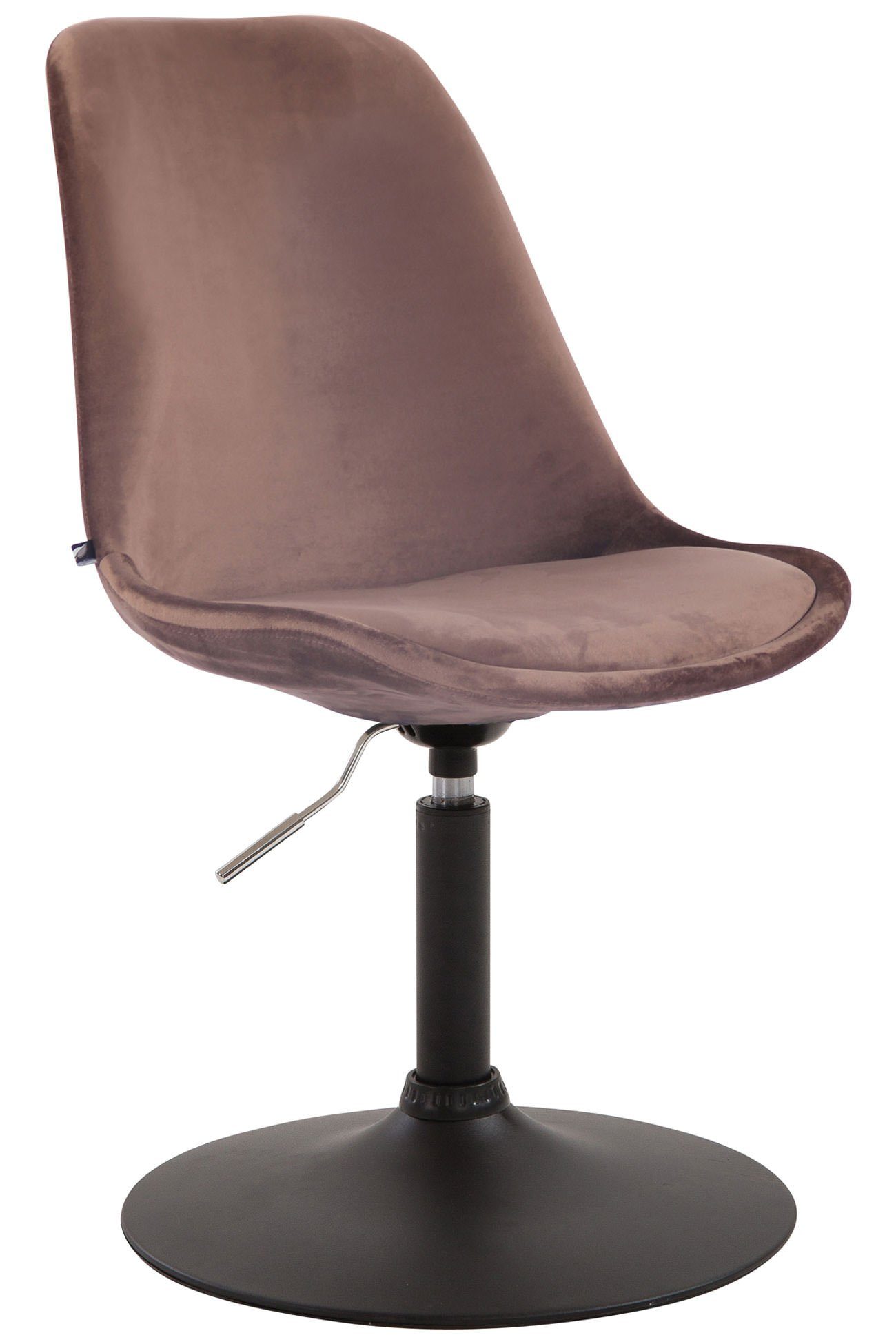 TPFLiving Esszimmerstuhl Mavic mit hochwertig gepolsterter Sitzfläche - Konferenzstuhl (Küchenstuhl - Esstischstuhl - Wohnzimmerstuhl - Polsterstuhl), Gestell: Metall schwarz - Sitzfläche: Samt braun | Stühle