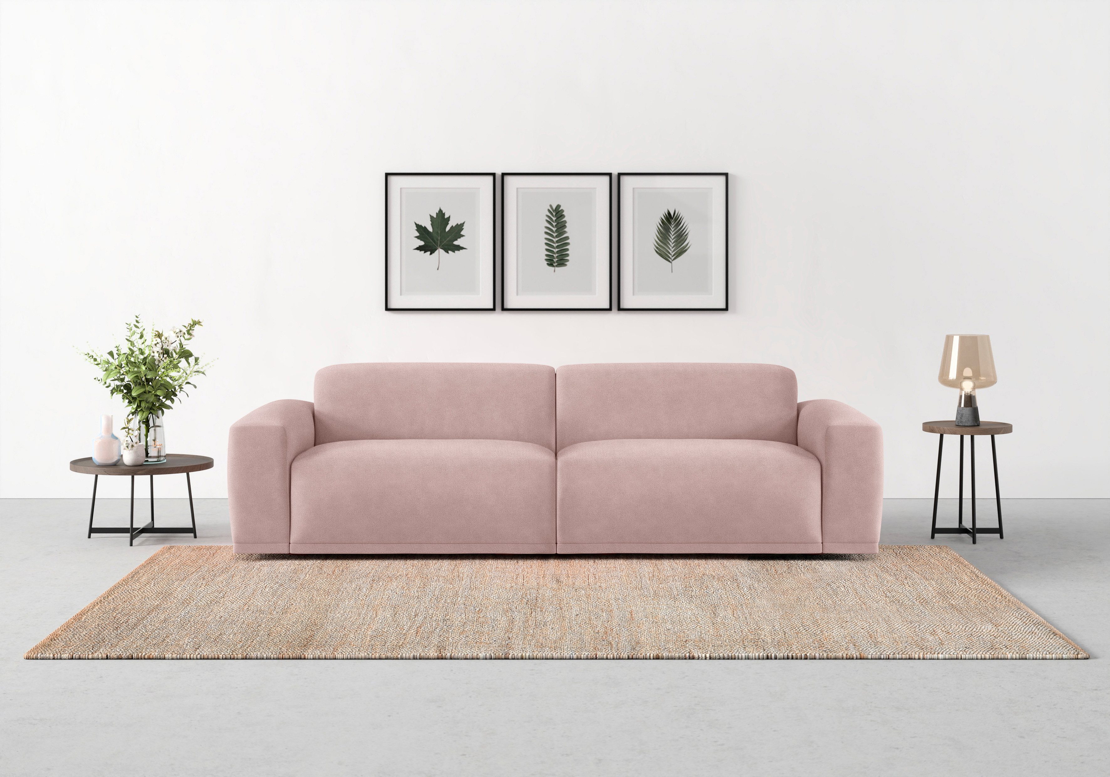TRENDMANUFAKTUR Big-Sofa Braga, mit hochwertigem Kaltschaum, Megasofa, in Cord erhältlich, modernes Big-Sofa, Couch mit hohem Sitzkomfort, 254/72/107 cm (B/H/T)