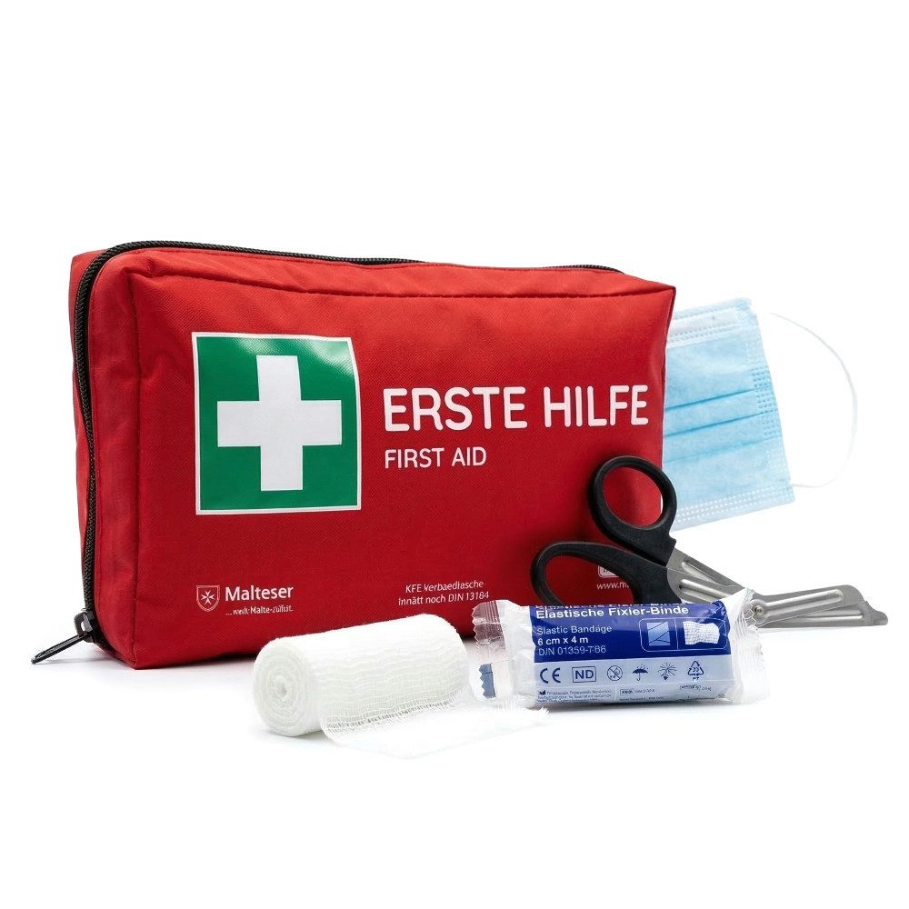 FLEXEO KFZ-Verbandtasche DIN 13164:2022, Erste-Hilfe-Set für Autos, PKWs
